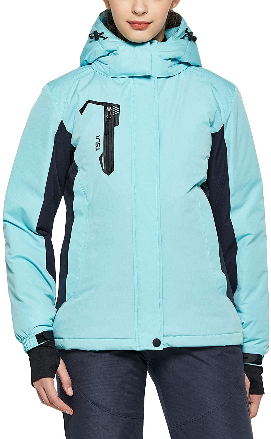 TSLA Womens Winter Ski Jacket Cold Weather Windproof Snowboard Jacket with Hood Waterproof Warm Insulated Snow Coats 