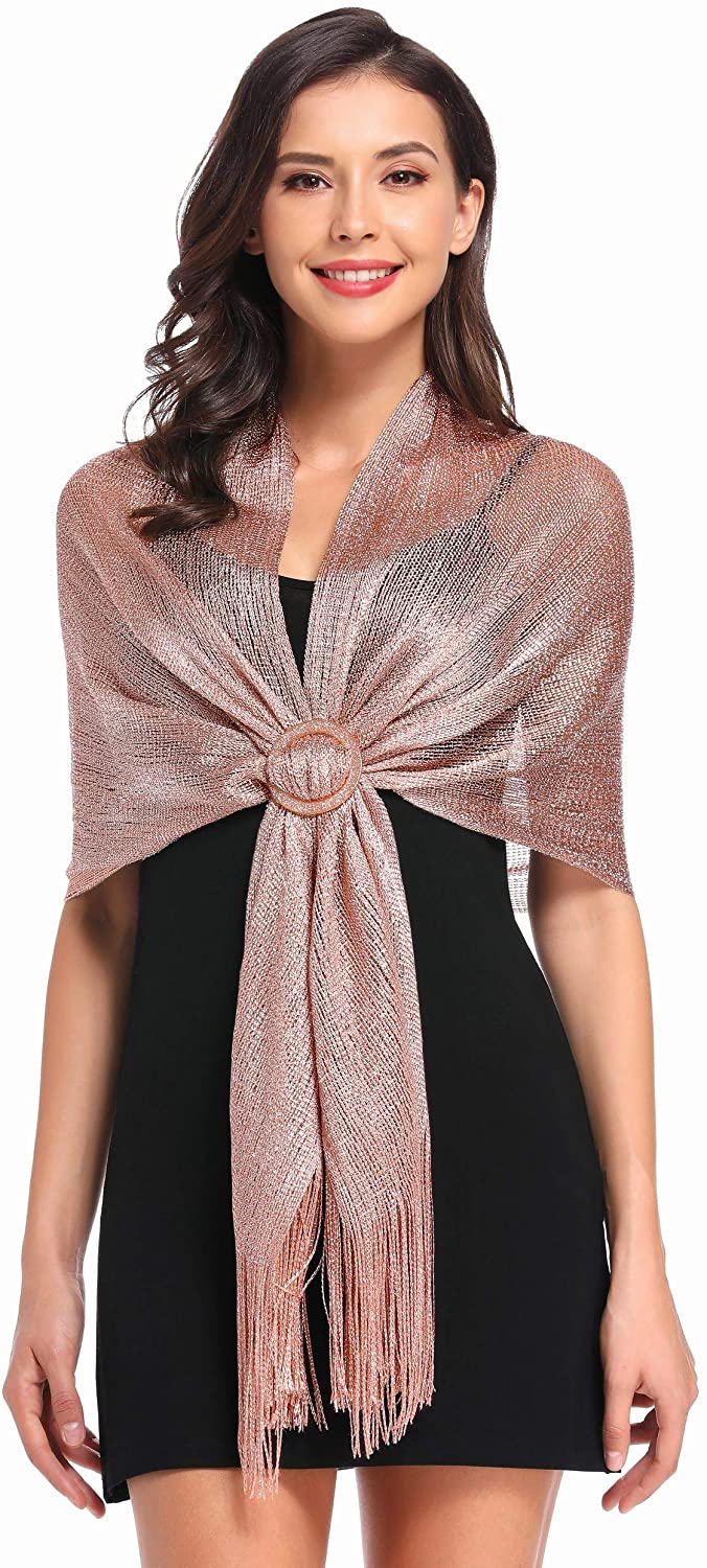 Sparkling Metallic Shawls And Wraps For Evening Party Formal Dresses