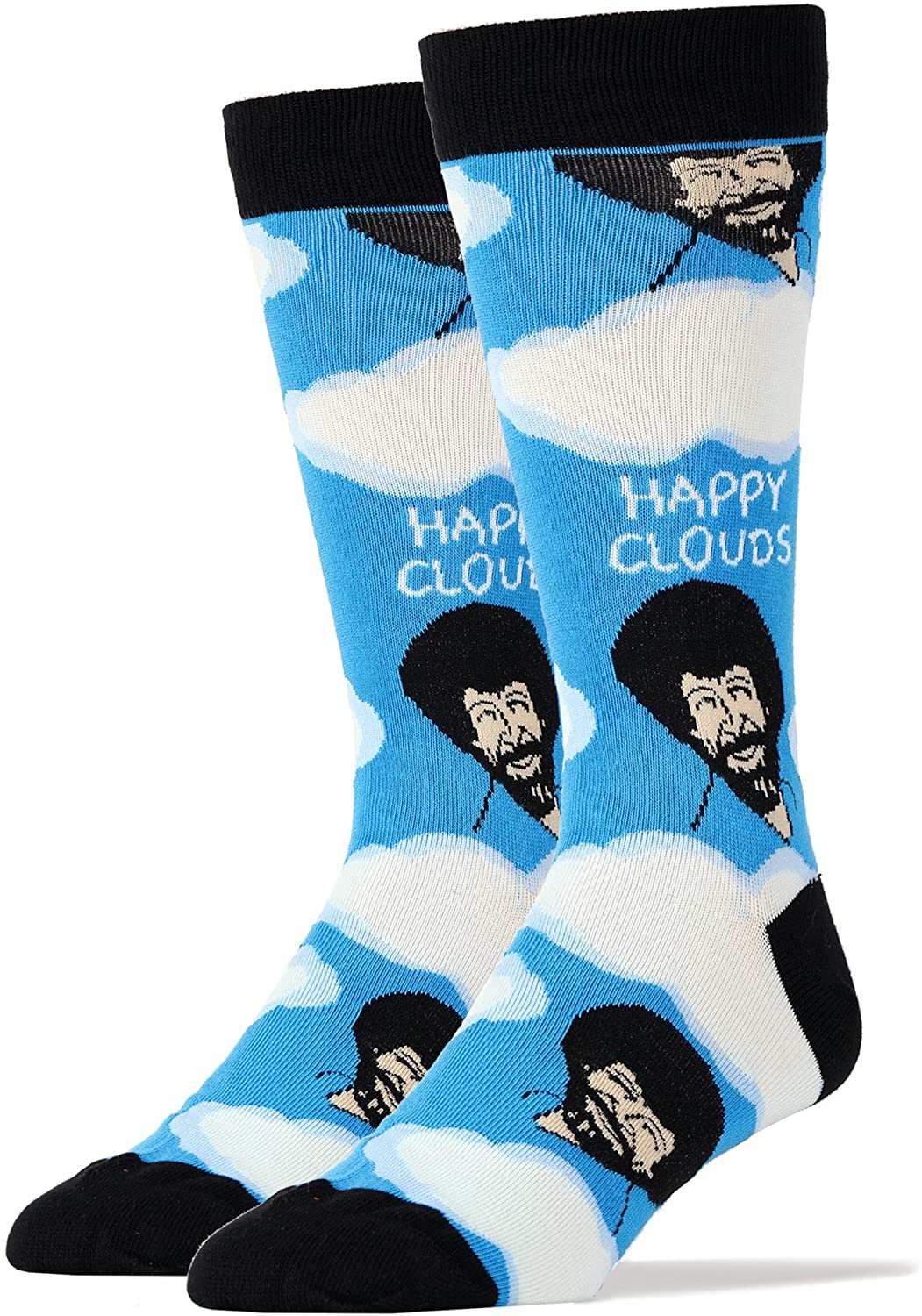 Men's Novelty Crew Socks, Bob Ross Funny Fun Crazy Silly Socks, Cool Casual  Dres