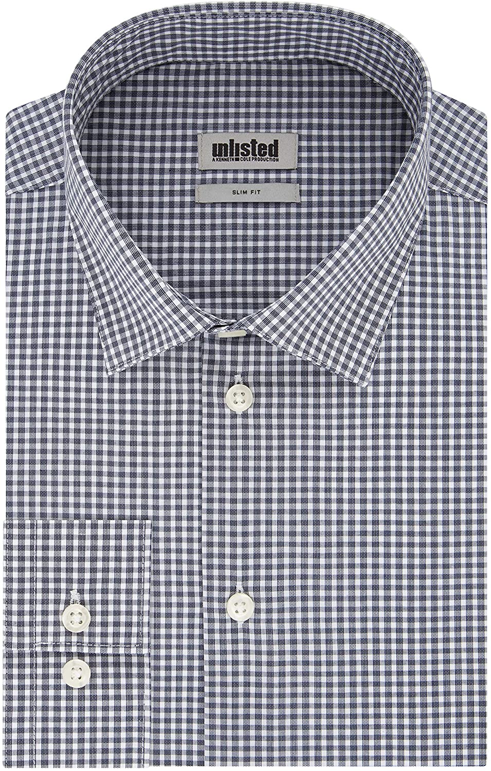 Unlisted by Kenneth Cole Men's Dress Shirt Slim Fit Checks and Stripes  (Patterne