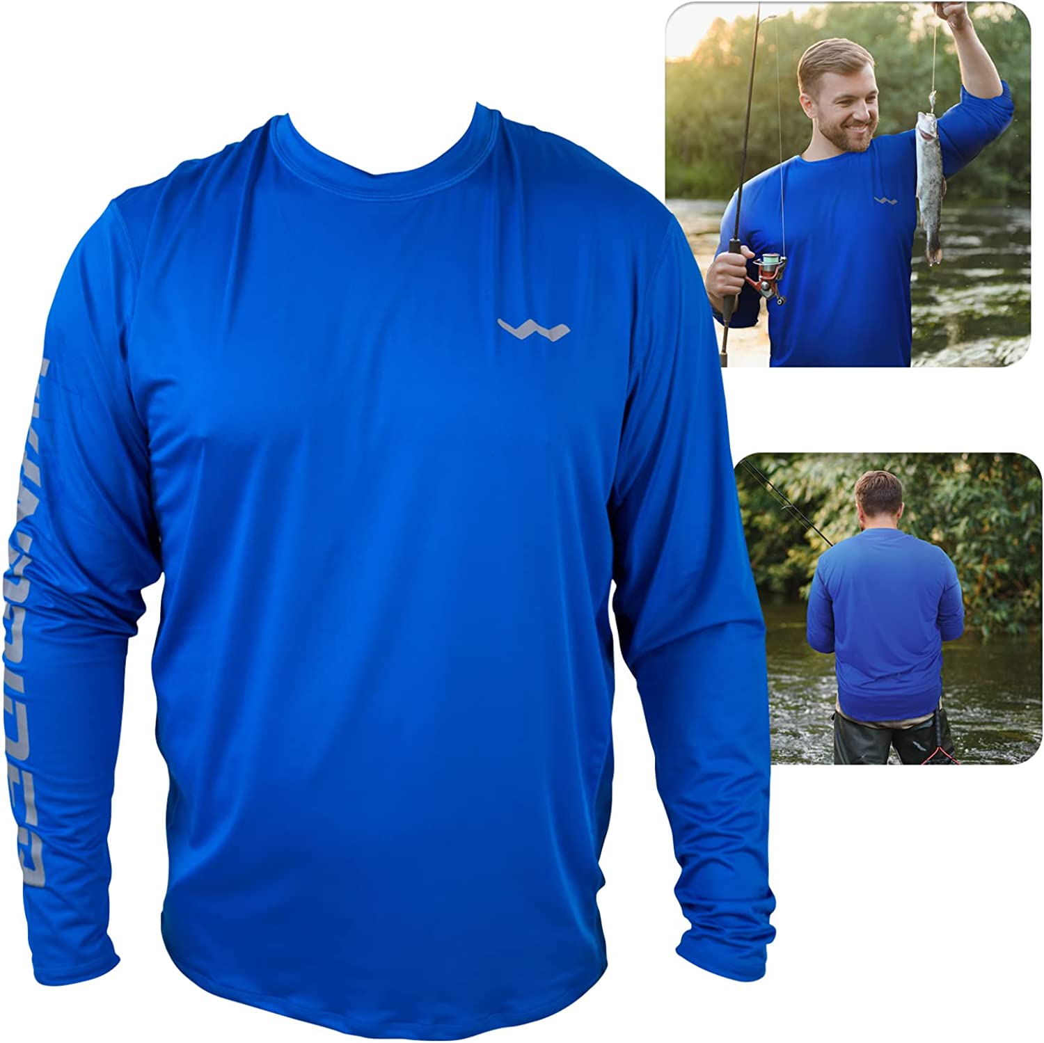 UPF50+ Long Sleeve Fishing Shirts for Men - Vented Sides, Light