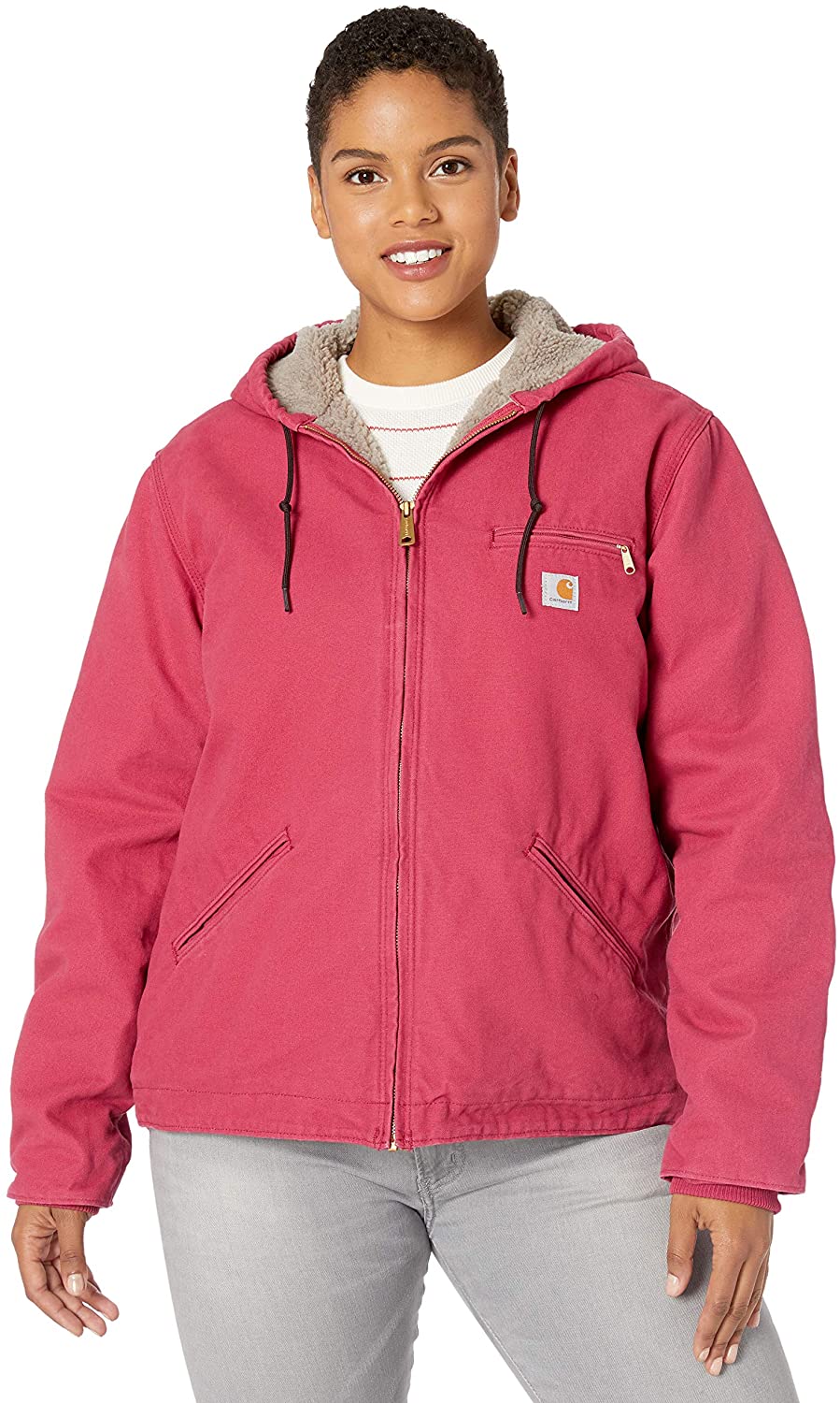 Carhartt Women's Sherpa Lined Sandstone Sierra Jacket (Regular and Plus  Sizes)