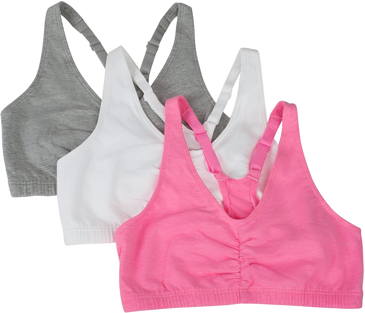 Pack of 3 Fruit of the Loom Womens Built-Up Sports Bra,