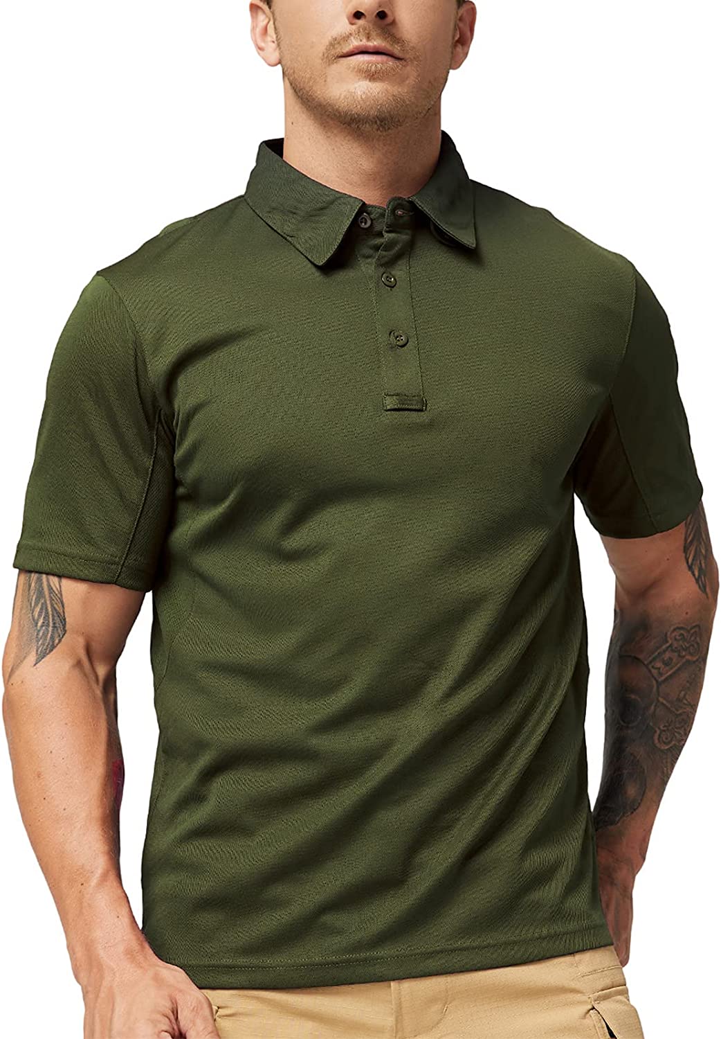 MIER Men's Tactical Polo Shirts Outdoor Collared Shirt