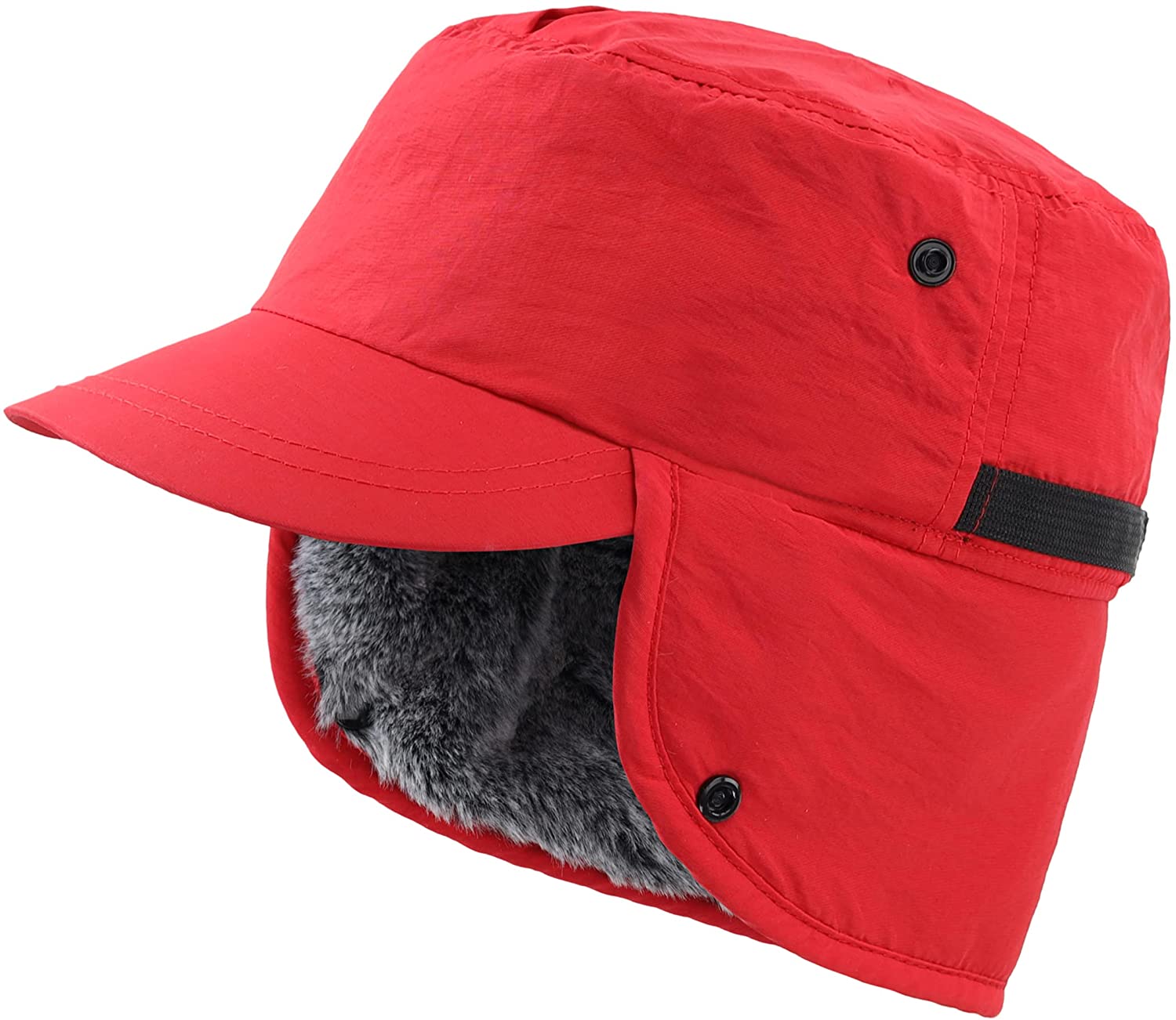 Women Mens Waterproof Winter Hat Ear Flap Hats Brim Trapper Hat Warm  Earflaps Hat Faux Fur Baseball Cap