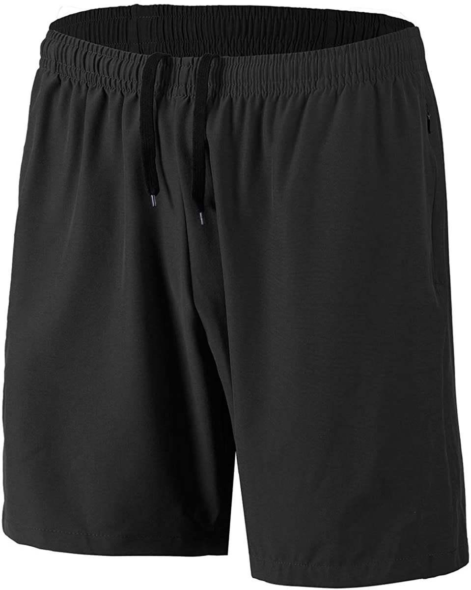 HMIYA Men's Sports Shorts Quick Dry with Zip Pockets for Workout Running  Trainin