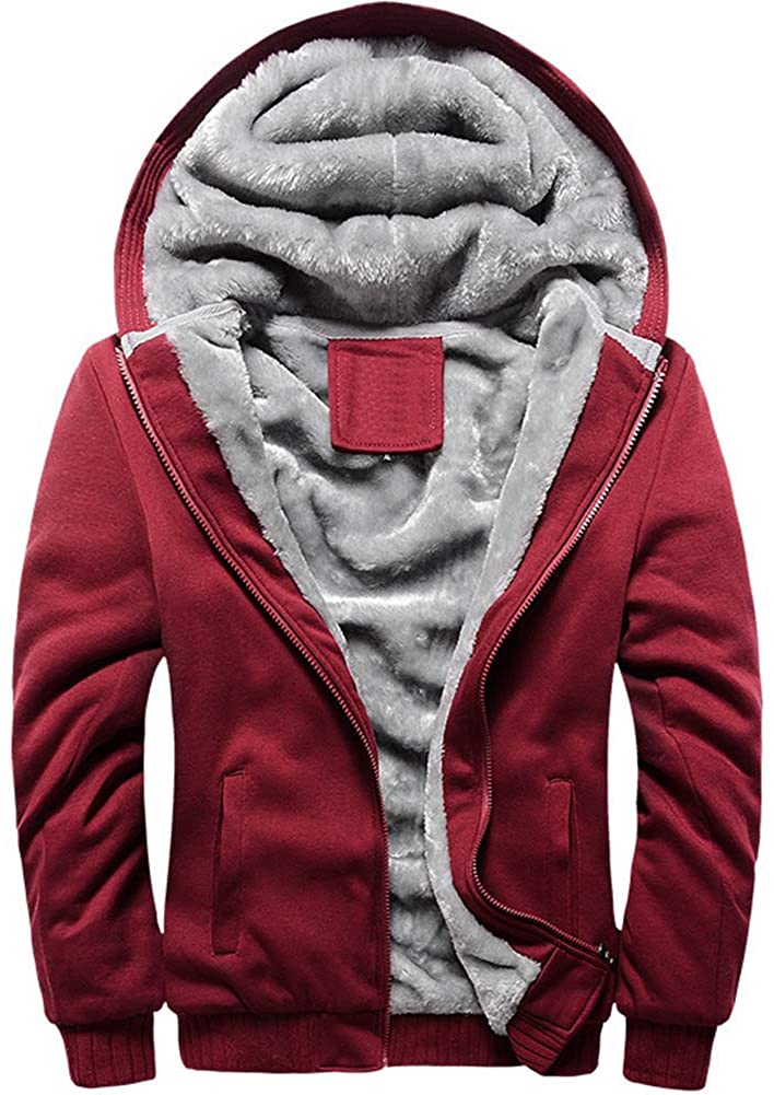 MANLUODANNI Men's Solid Hooed Hoodies Thick Wool Warm Winter Jacket Coats  Gray S : : Clothing, Shoes & Accessories
