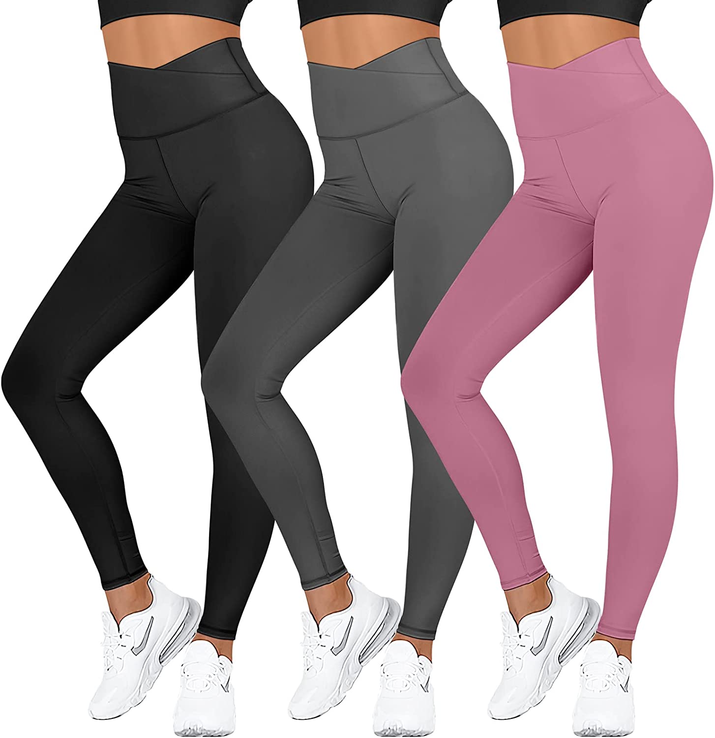  3 Pack Leggings For Women-No See-Through High