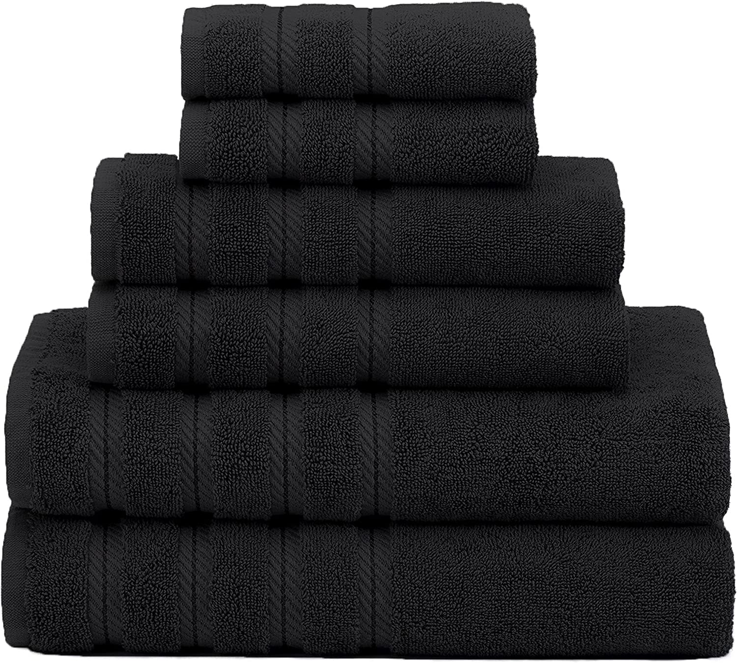 American Soft Linen 100% Turkish Carde Cotton 6 Piece Towel Set