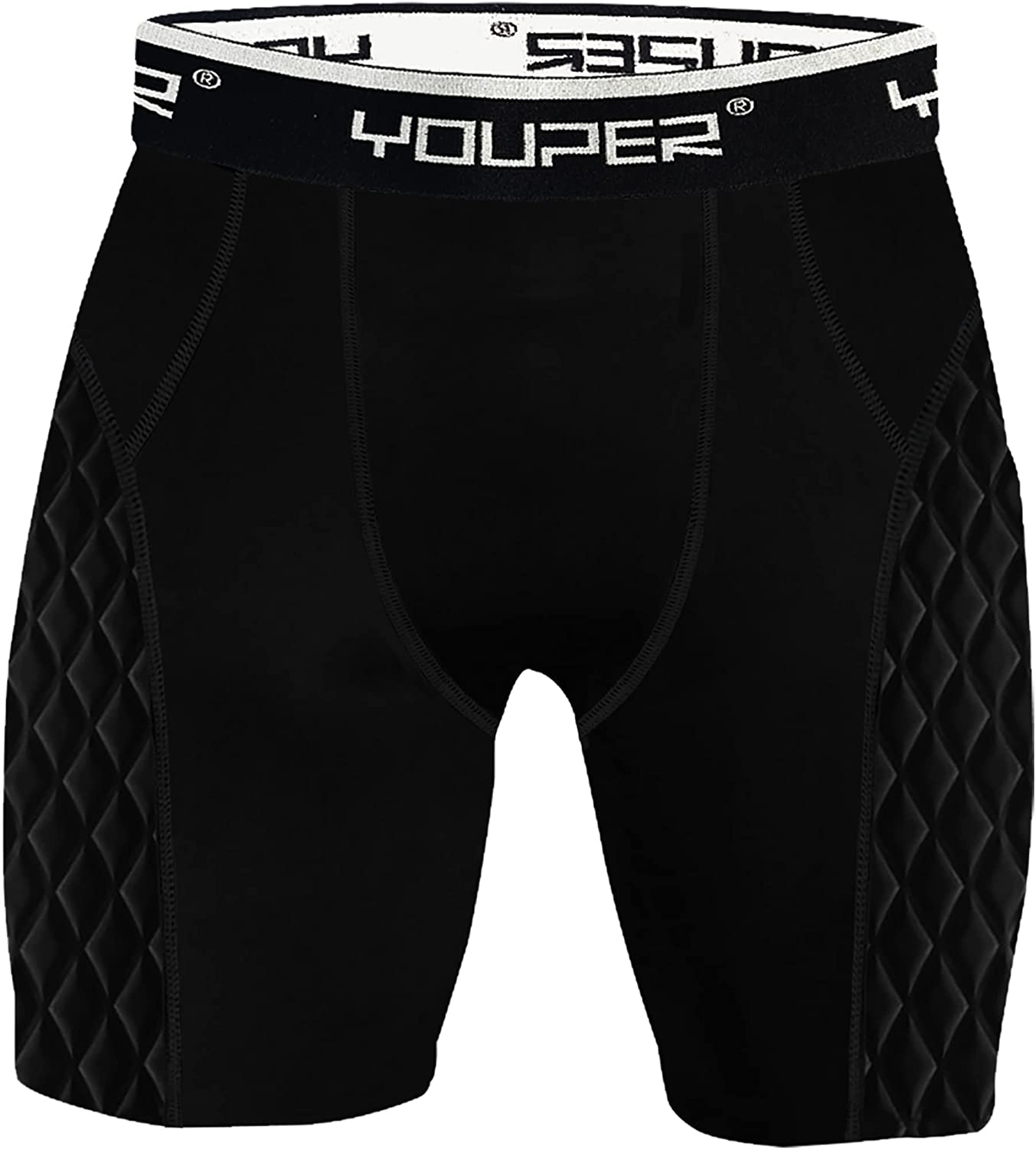 Youper Boys Youth Padded Sliding Shorts with Soft Protective Athletic Cup  for Baseball, Football, Lacrosse, White Grey, X-Small : : Clothing  & Accessories
