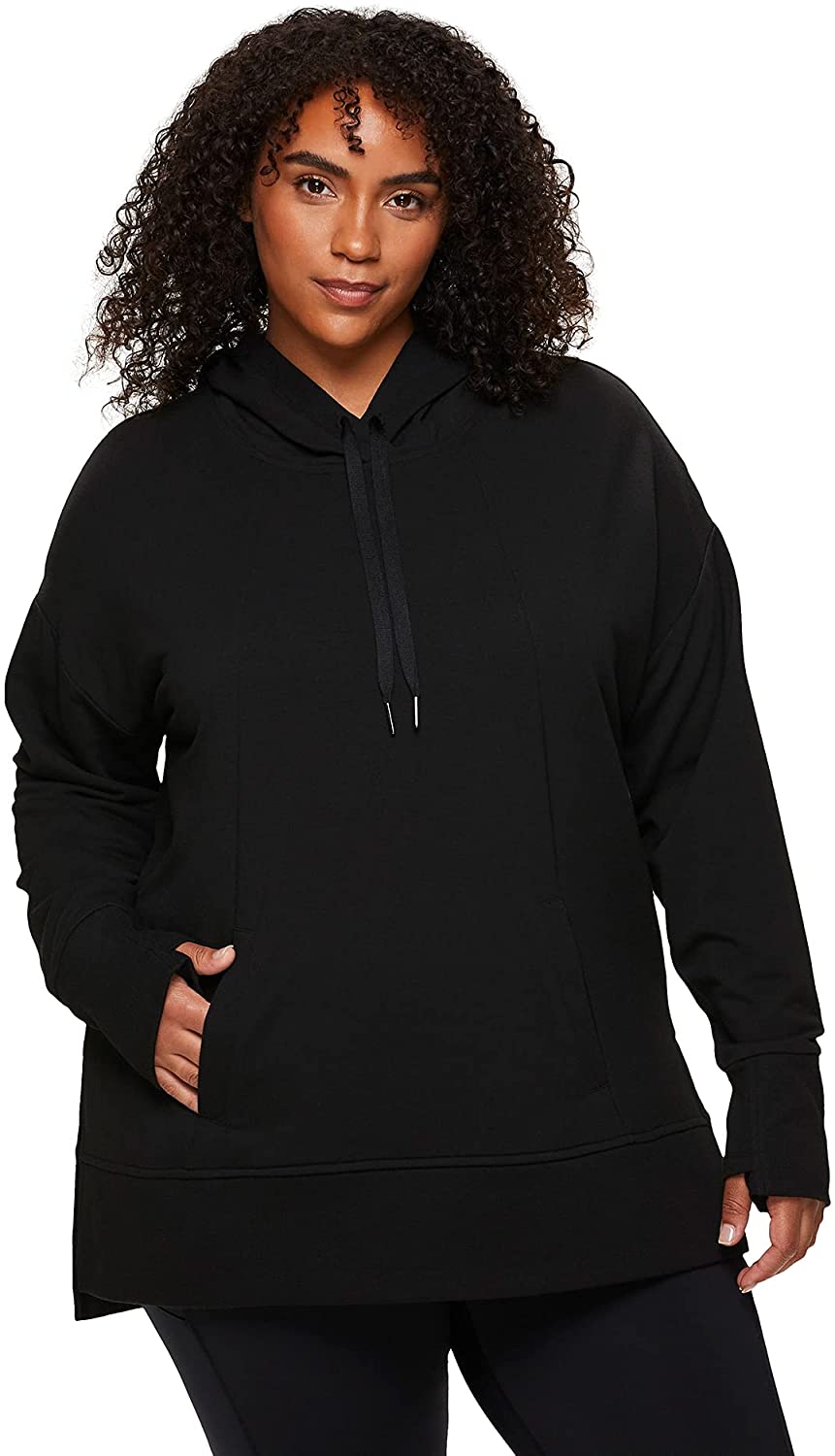 RBX Active Women's Plus Size Hoodie Tunic Sweater, Zipper Charcoal, 1X :  : Clothing, Shoes & Accessories