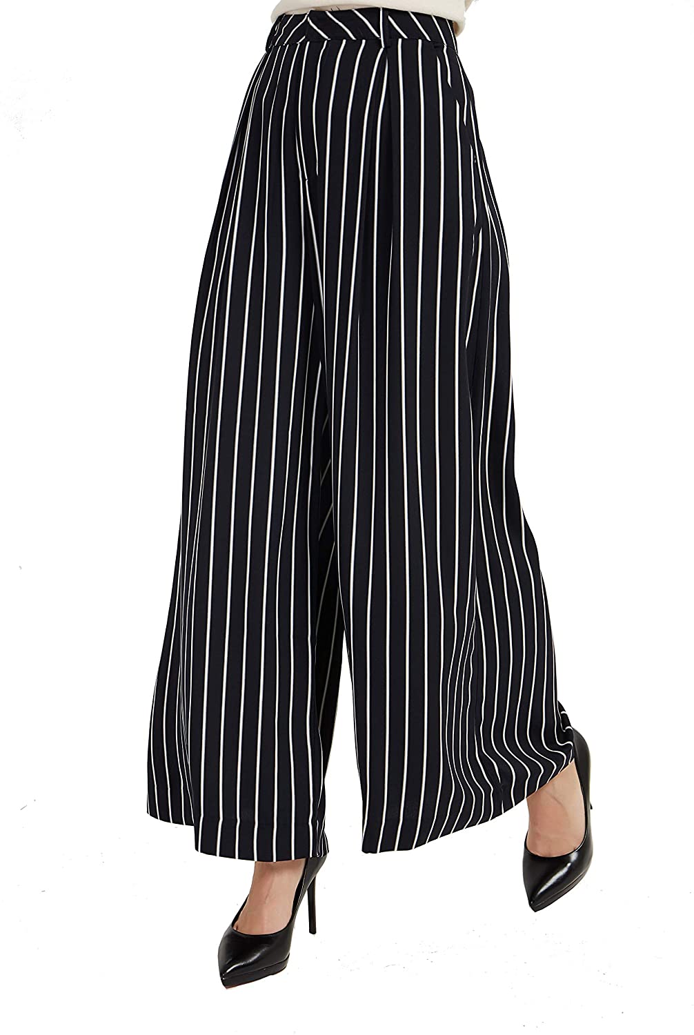 Buy Tronjori Women High Waist Casual Wide Leg Long Palazzo Pants Trousers  Regular Size, Brown Short, X-Small Short at .in
