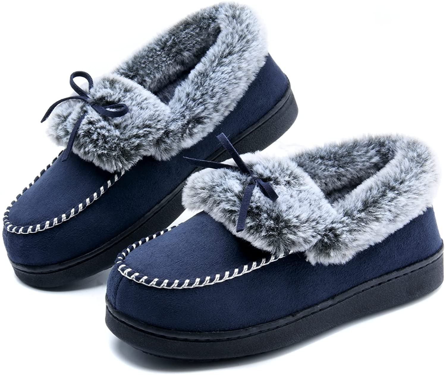 Womens-Fuzzy-Warm-Moccasin-Slippers Memory Foam, Soft Fluffy Women's Winter  Hous | eBay