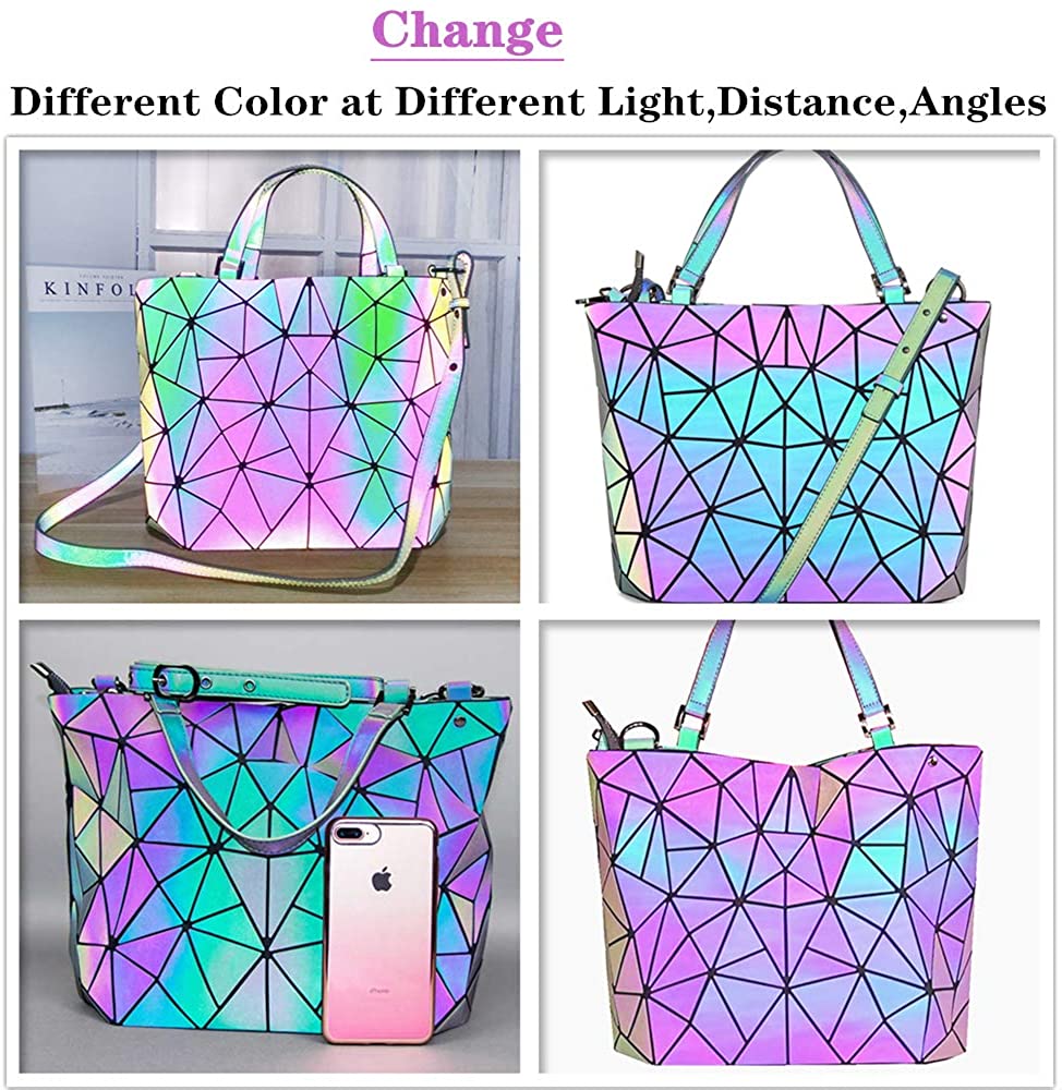 HotOne Luminous Geometric Purse and Handbag Holographic Purse ...