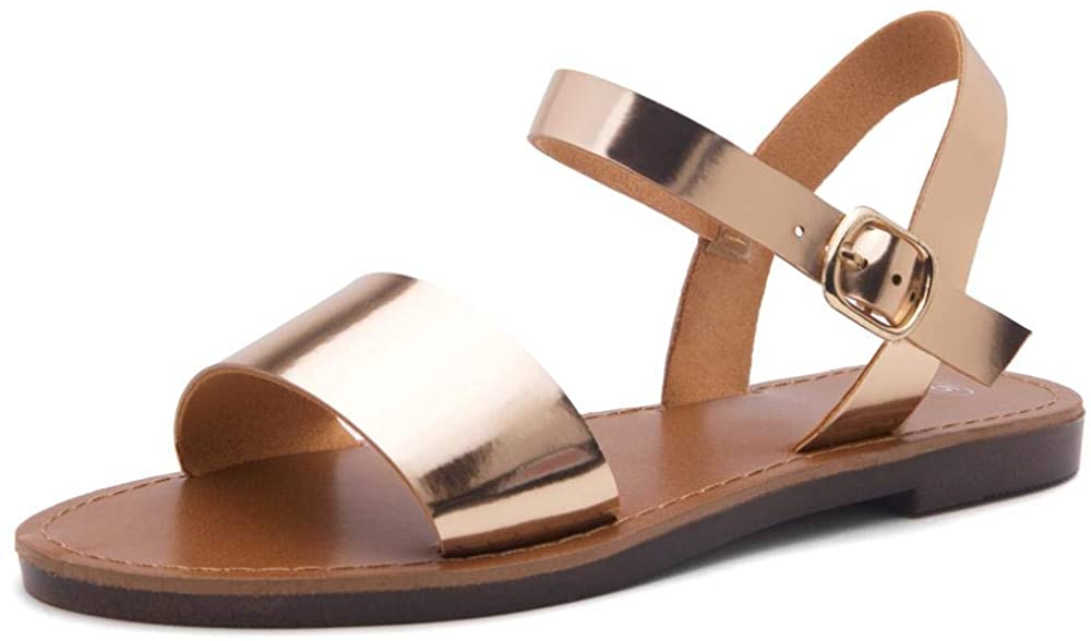 Herstyle Womens Keetton Open Toes One Band Ankle Strap Flat Sandals