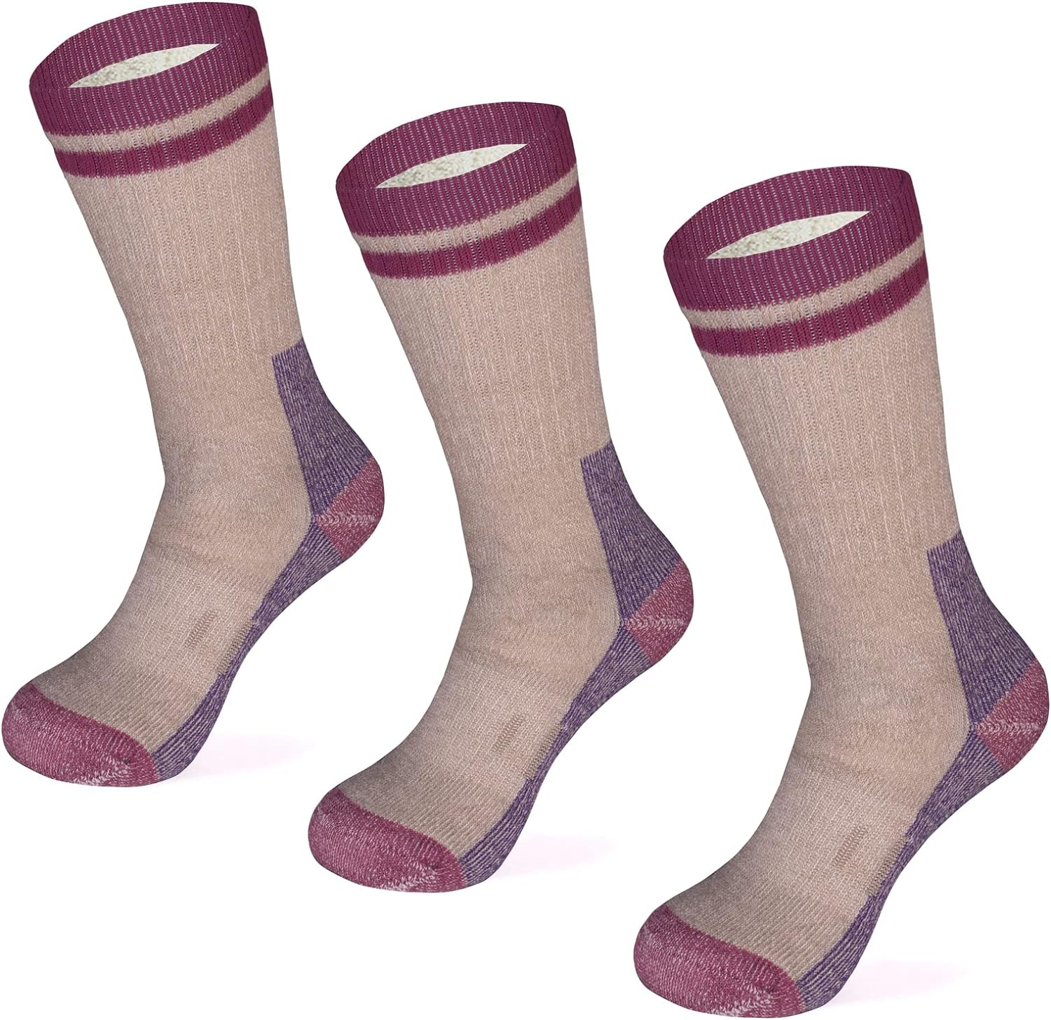  Merino Wool Hiking Socks for Men n Women - 3 Pairs