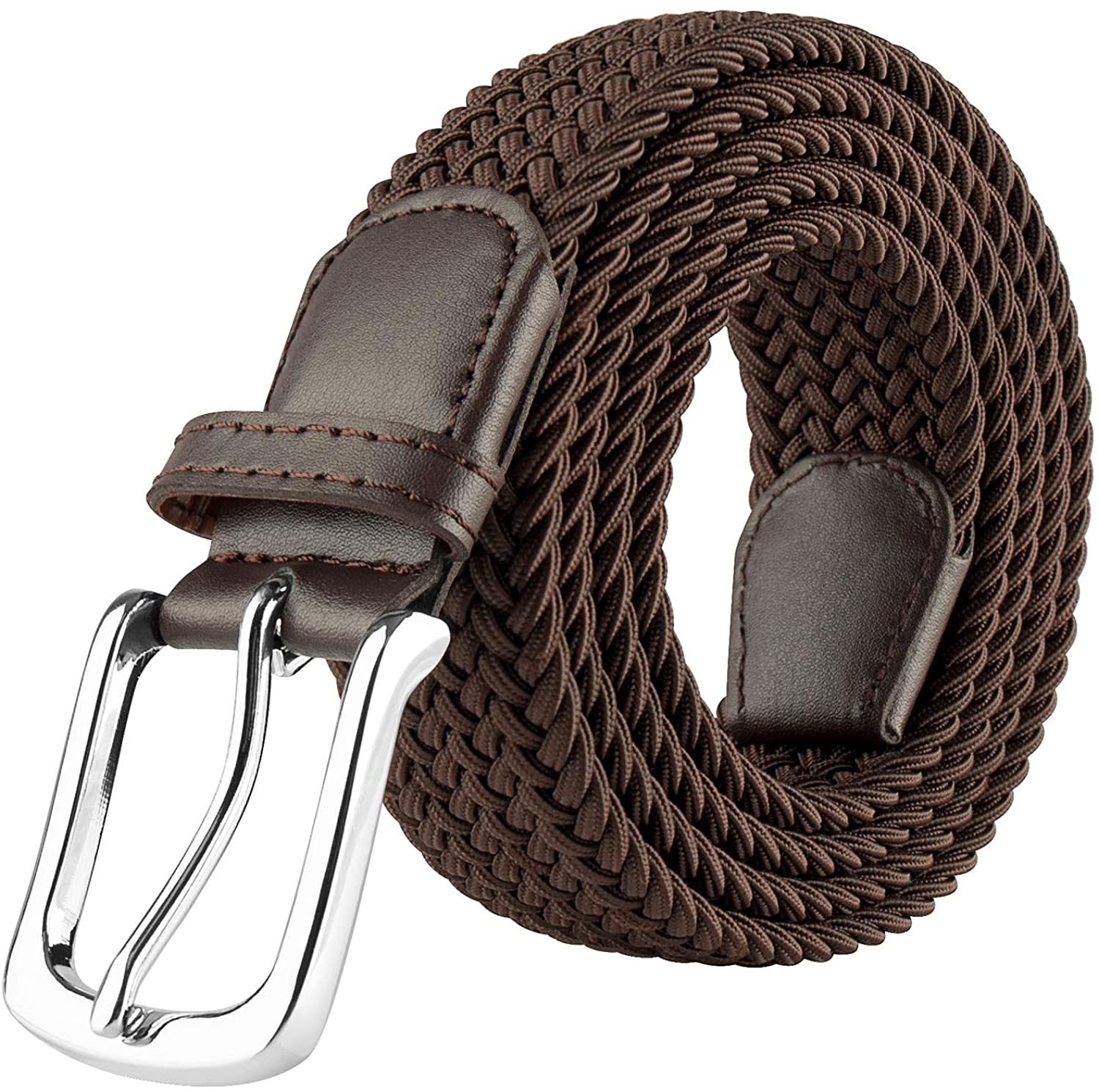 2 Pack Elastic Braided Woven Canvas Belts for Men and Women 