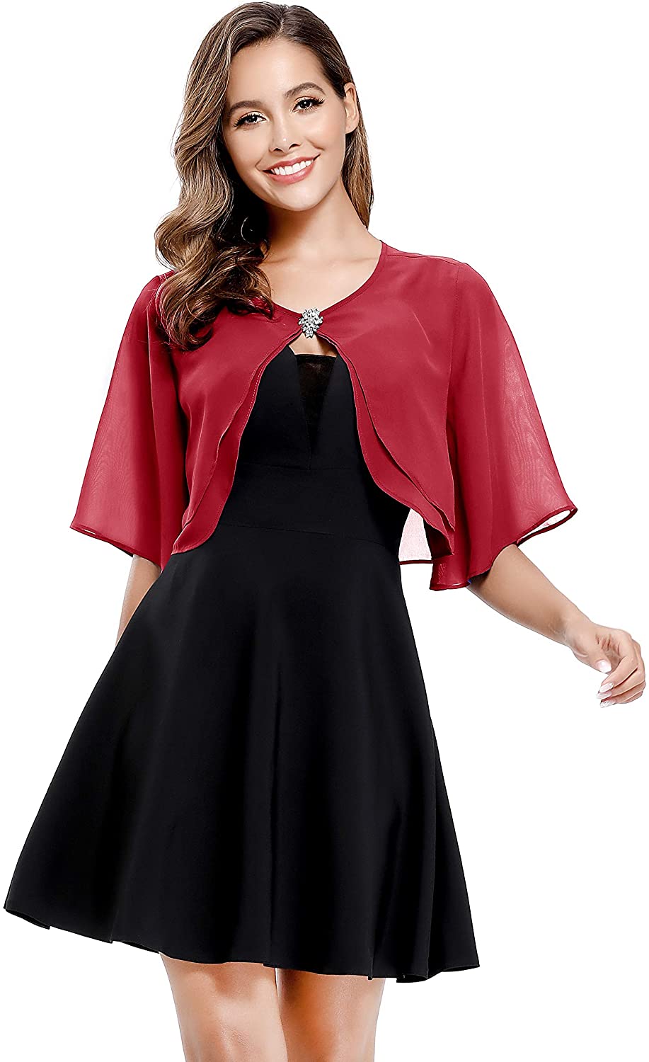 Women s Short Sleeve Open Front Soft Chiffon Shrug Cardigan for