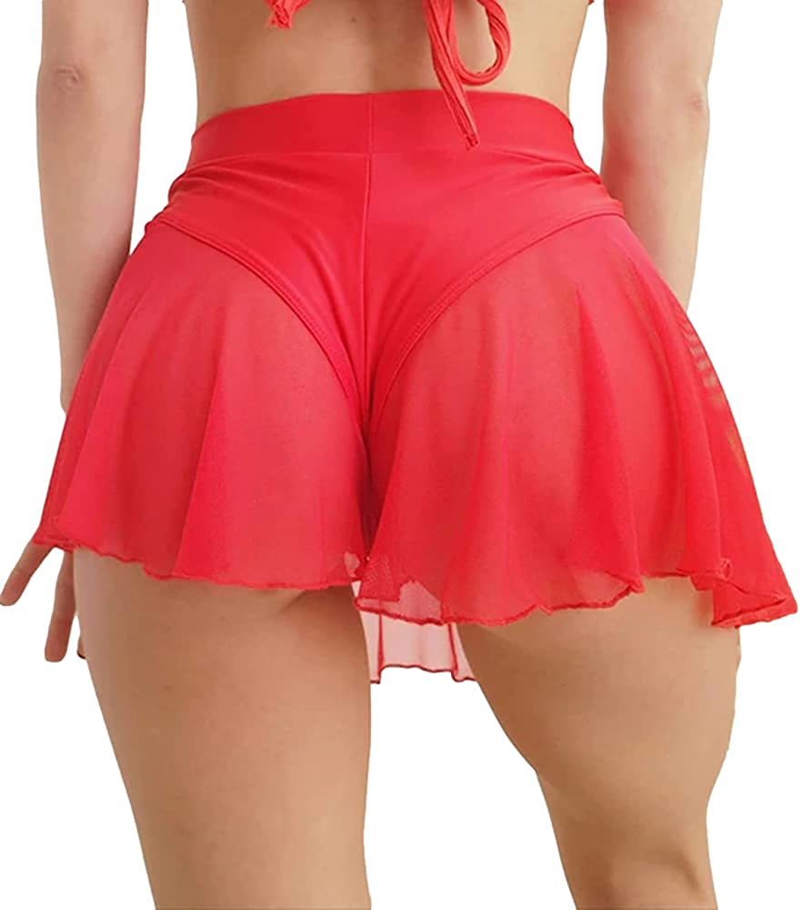 BZB Women's Cut Out Yoga Shorts Scrunch Booty Hot Pants High Waist Gym  Workout Active Butt Lifting Sports Leggings, Xy-red, X-Large