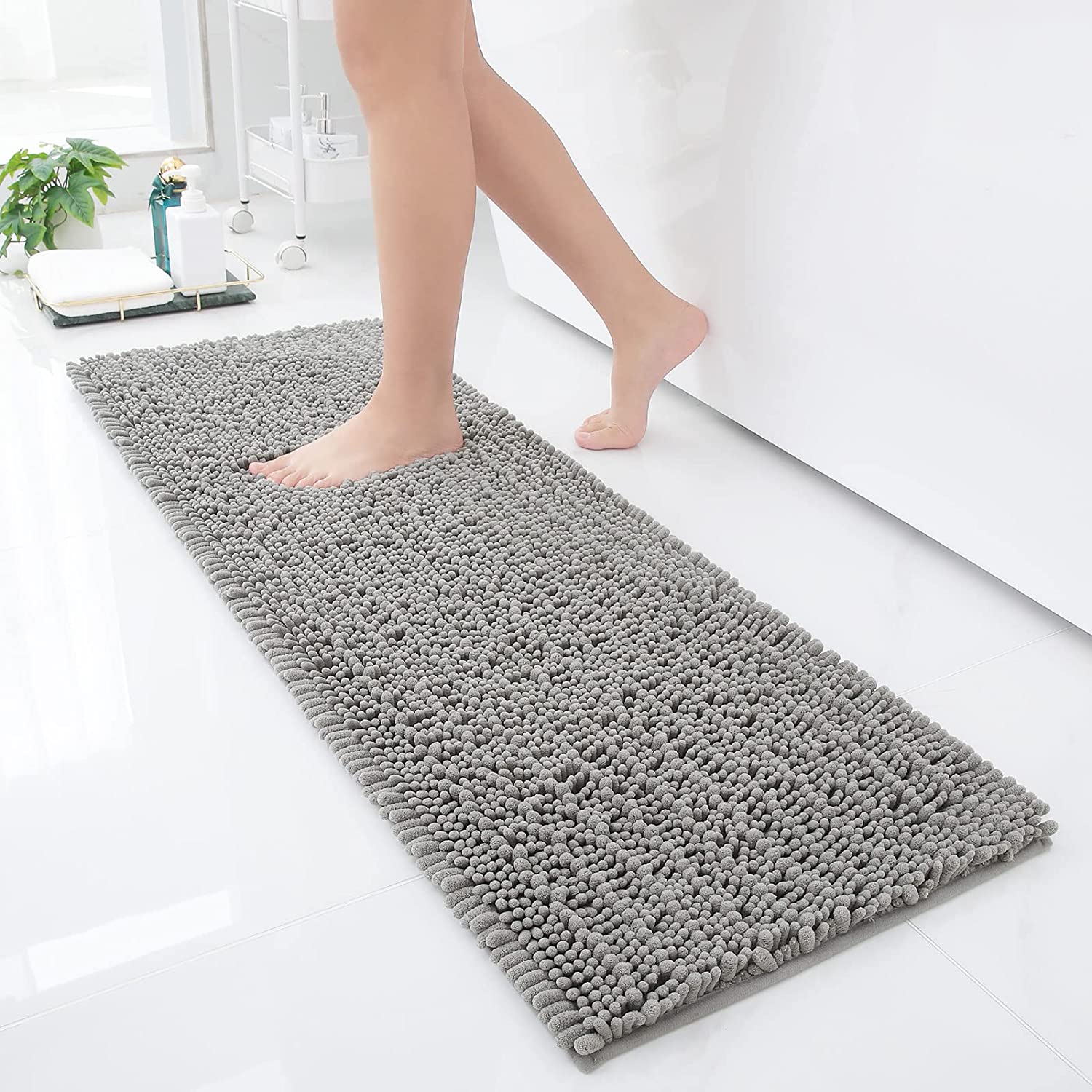 Luxury Chenille Bathroom Rug Mat, Extra Soft Thick Absorbent Shaggy Bath  Rugs