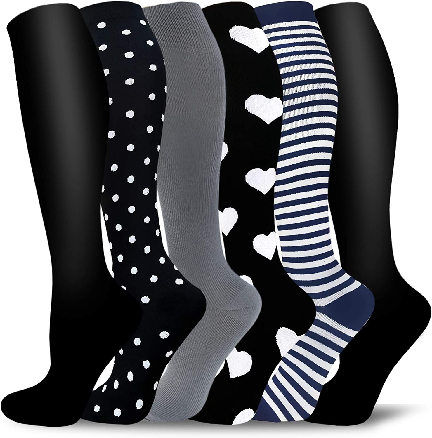  Hi Clasmix Graduated Compression Socks For Women&Men  20-30mmhg Knee High Sock