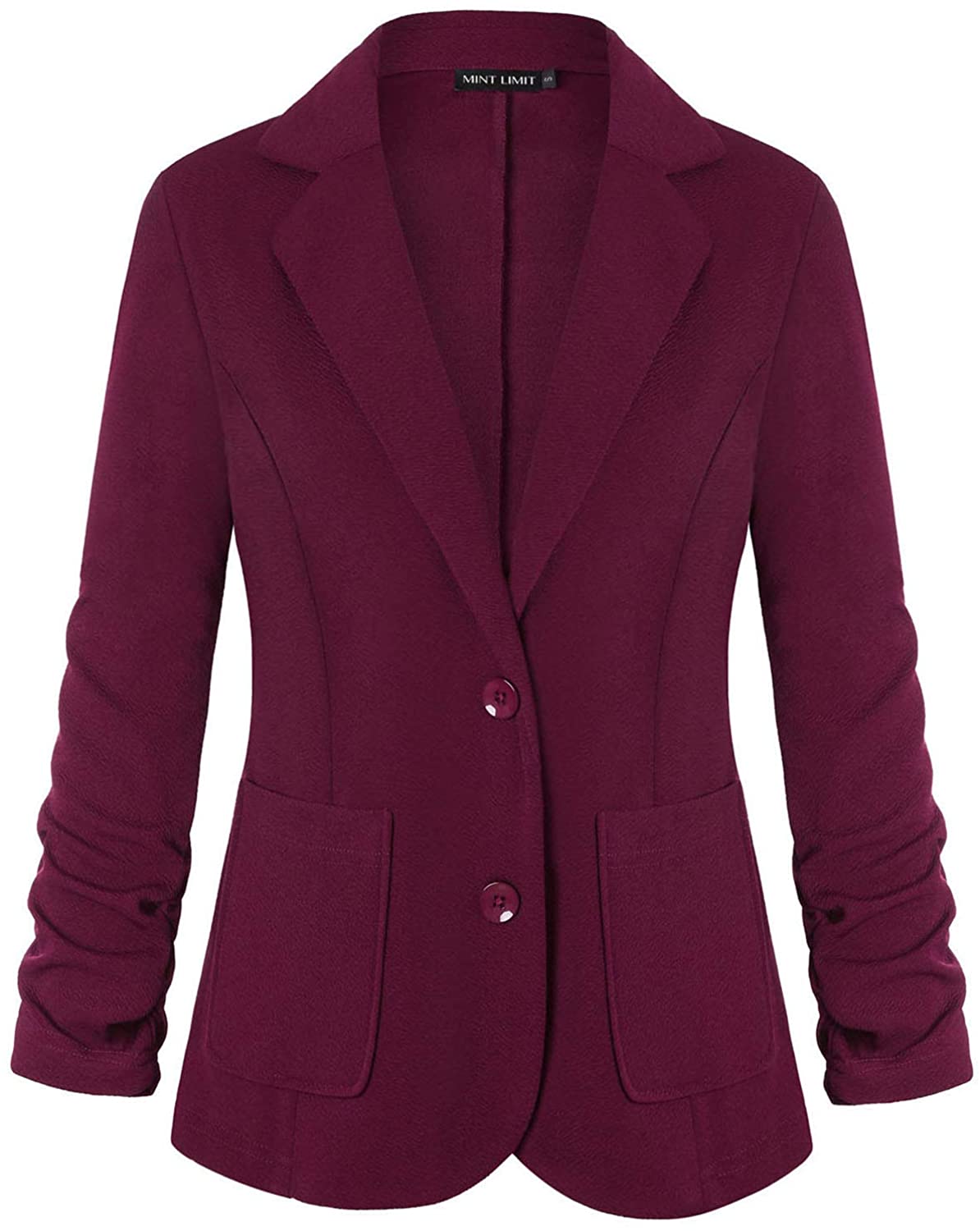 Fabel nek Andere plaatsen Unifizz Womens Casual Work Office Blazer Pockets Buttons Suit Jacket 3/4  Sleeve | eBay