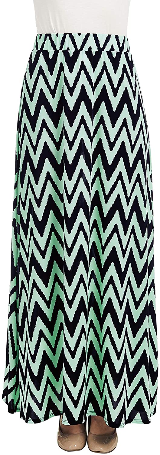 Lock and Love Women's Styleish Print/Solid High Waist Flare Long Maxi Skirt