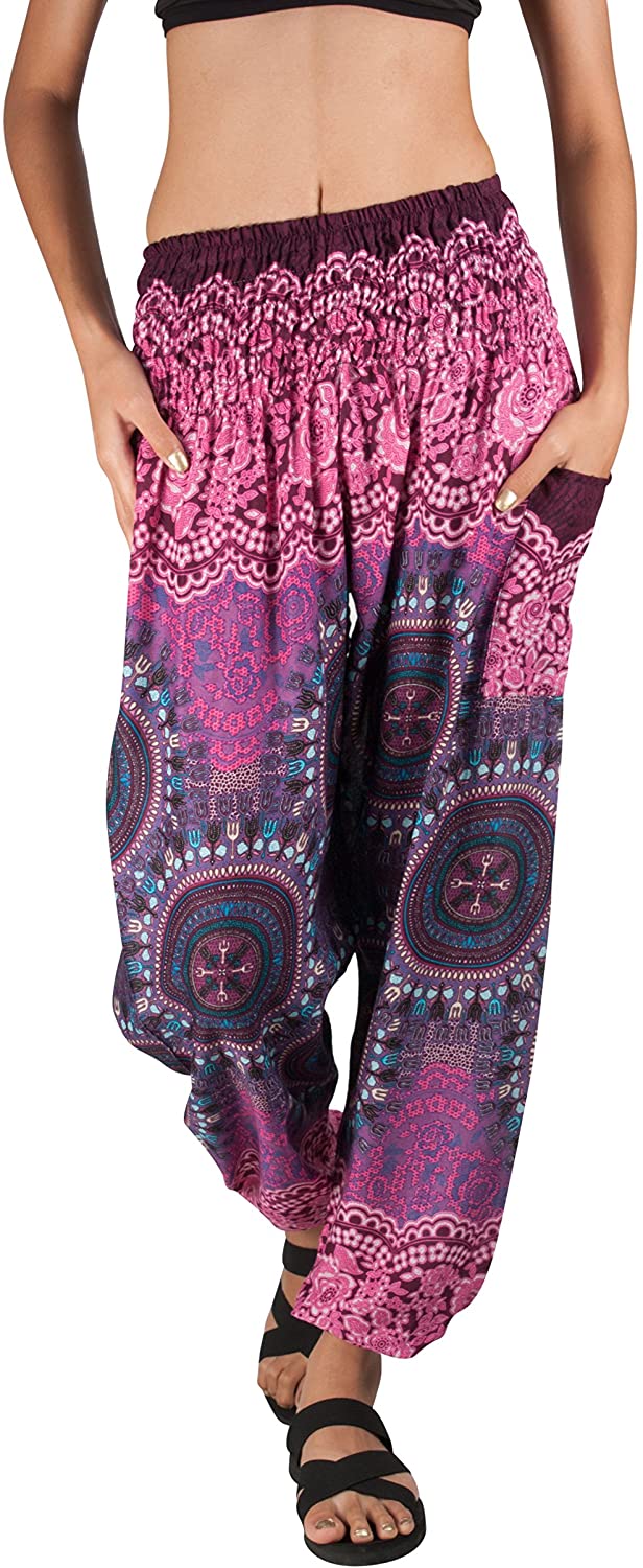 Joob Joob Women's Comfy Bohemian Tapered Elephant Harem Loose Yoga Travel  Pajama | eBay