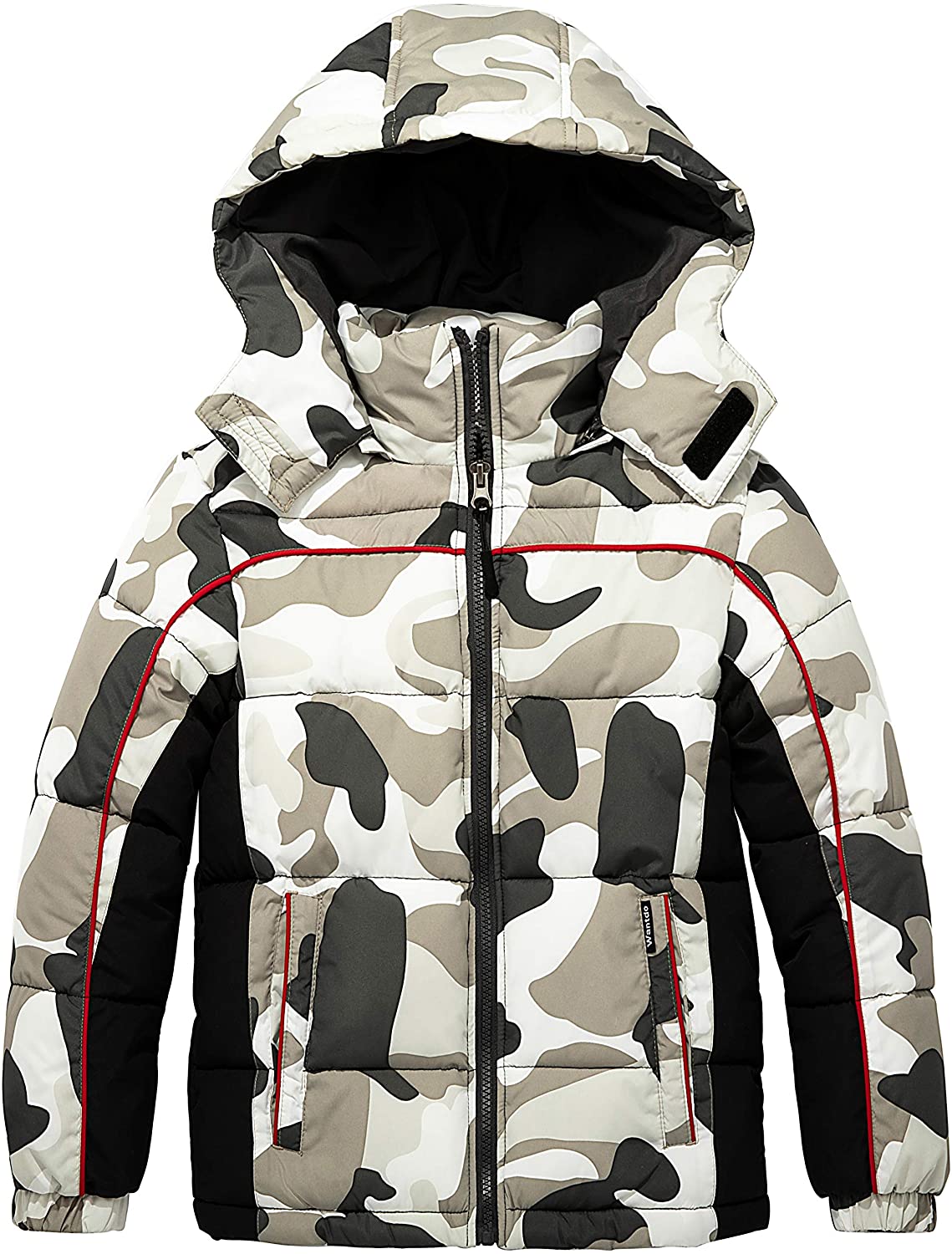 Wantdo Boy's Padded Winter Coat Hooded Thicken Puffer Jacket Waterproof Outerwear 