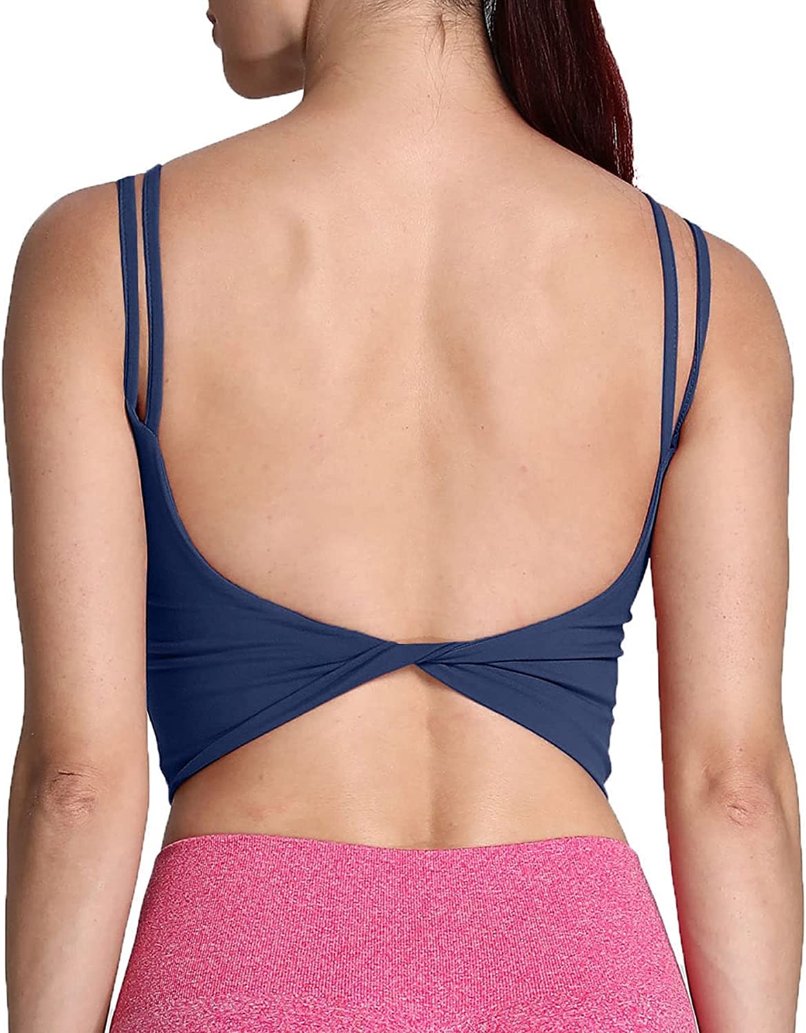 Aoxjox Women's Workout Sports Bras Fitness Padded Backless Yoga