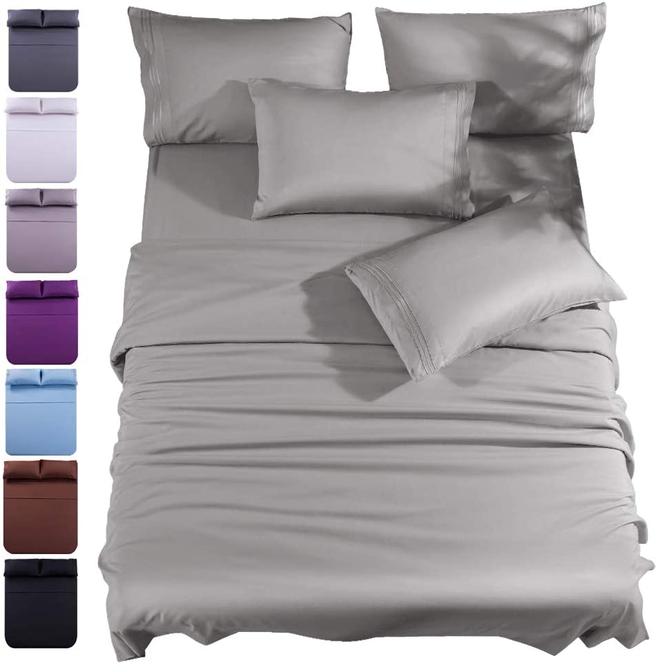 Details about   King Size 6-Piece Bed Sheets Set Microfiber 1800 Thread Count Percale 16 Inch De 
