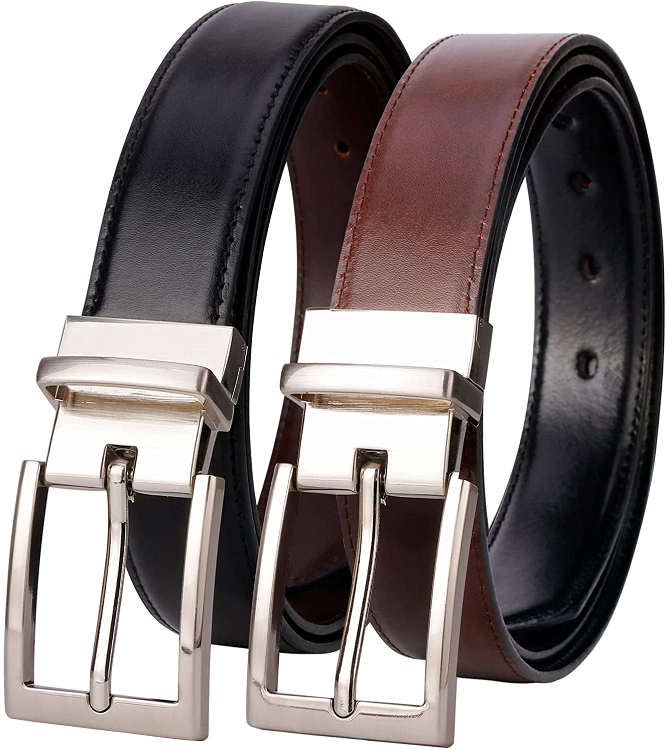 Lavemi Mens Belt Reversible 100% Italian Leather Dress Casual,One