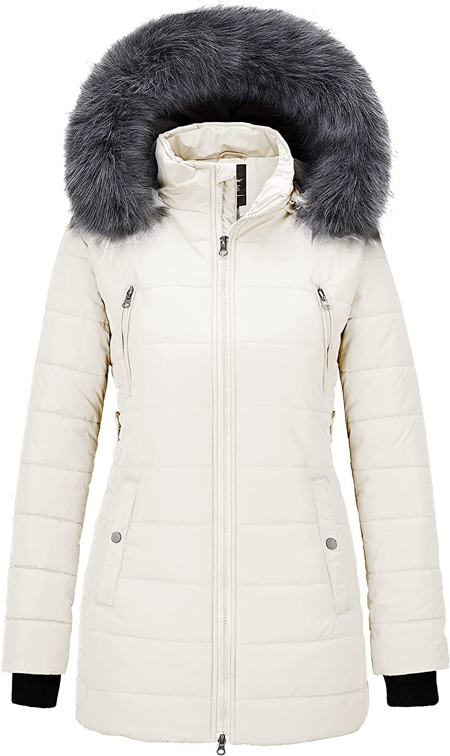 Wantdo Women's Warm Winter Coat Thicken Puffer Jacket Quilted Parka ...