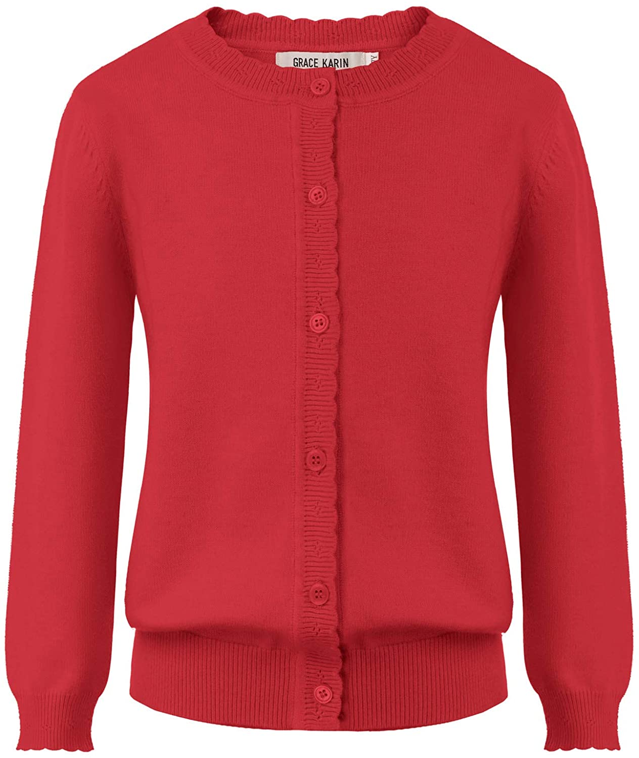 GRACE KARIN Girls Essential Soft Knit Uniforms Button Down Cardigan Sweaters 