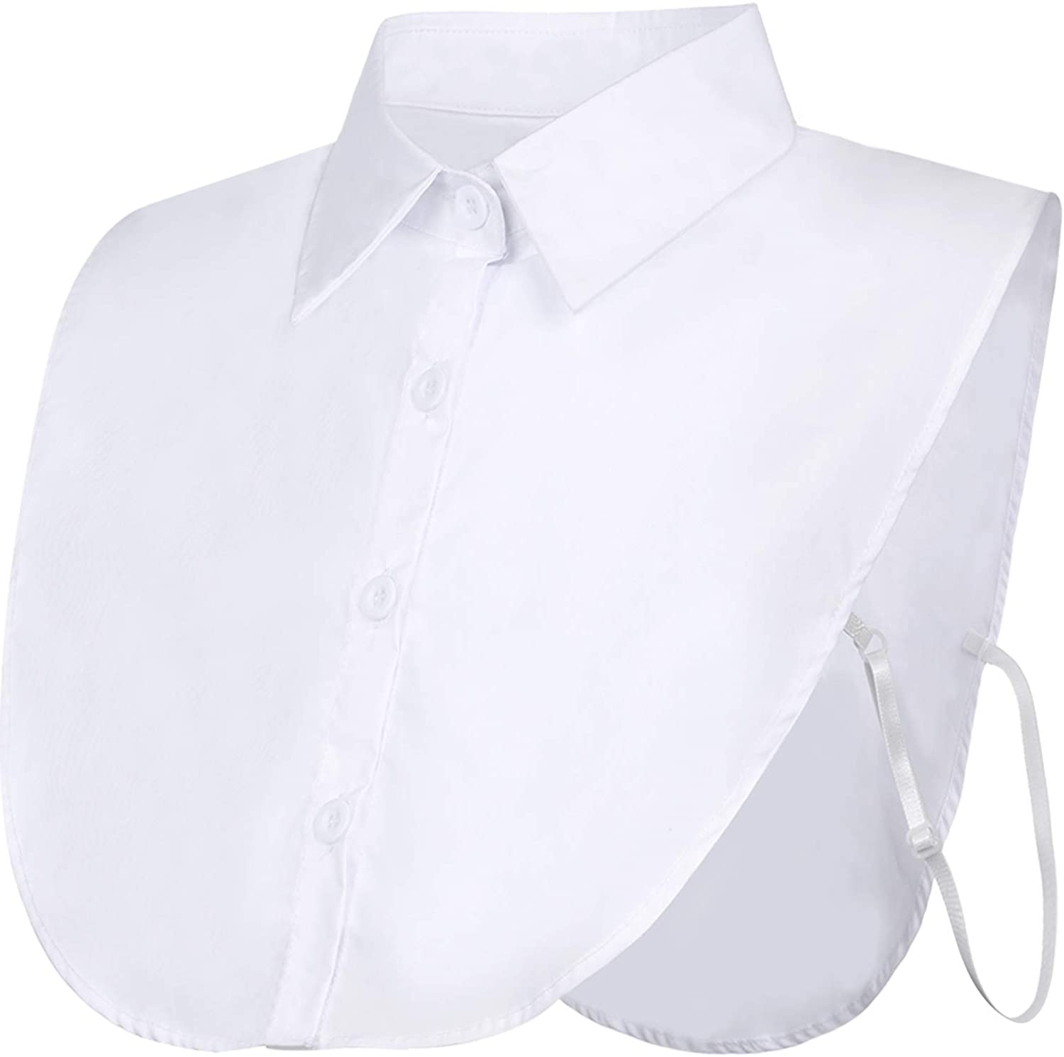 1X Lady Detachable False Collar Elegant Cotton Fake Dickey Blouse Half Shirt 