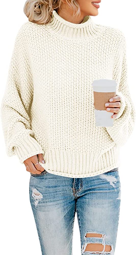 Seizoen Troosteloos Veroveraar Saodimallsu Womens Turtleneck Oversized Sweaters Batwing Long Sleeve  Pullover Lo | eBay