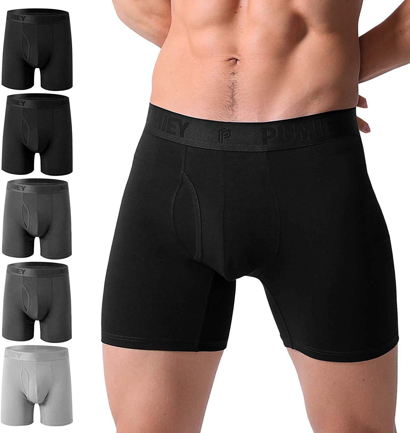Men Breathable Soft Cotton Underwear Boxer Briefs Bulge Pouch Shorts Underpants