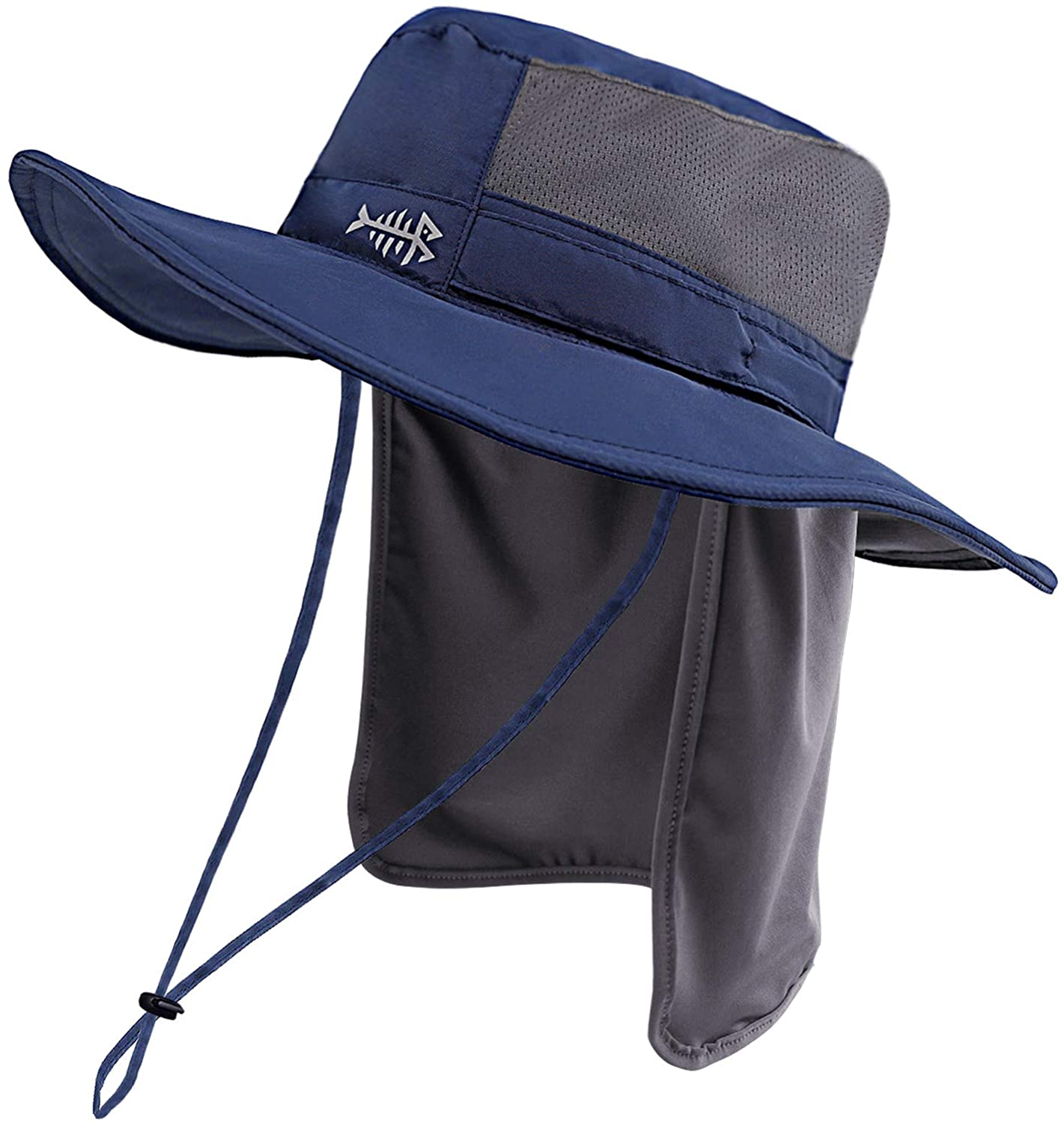 BASSDASH UPF 50+ Sun Fishing Hat Water Resistant with Detachable Neck Flap  Hu