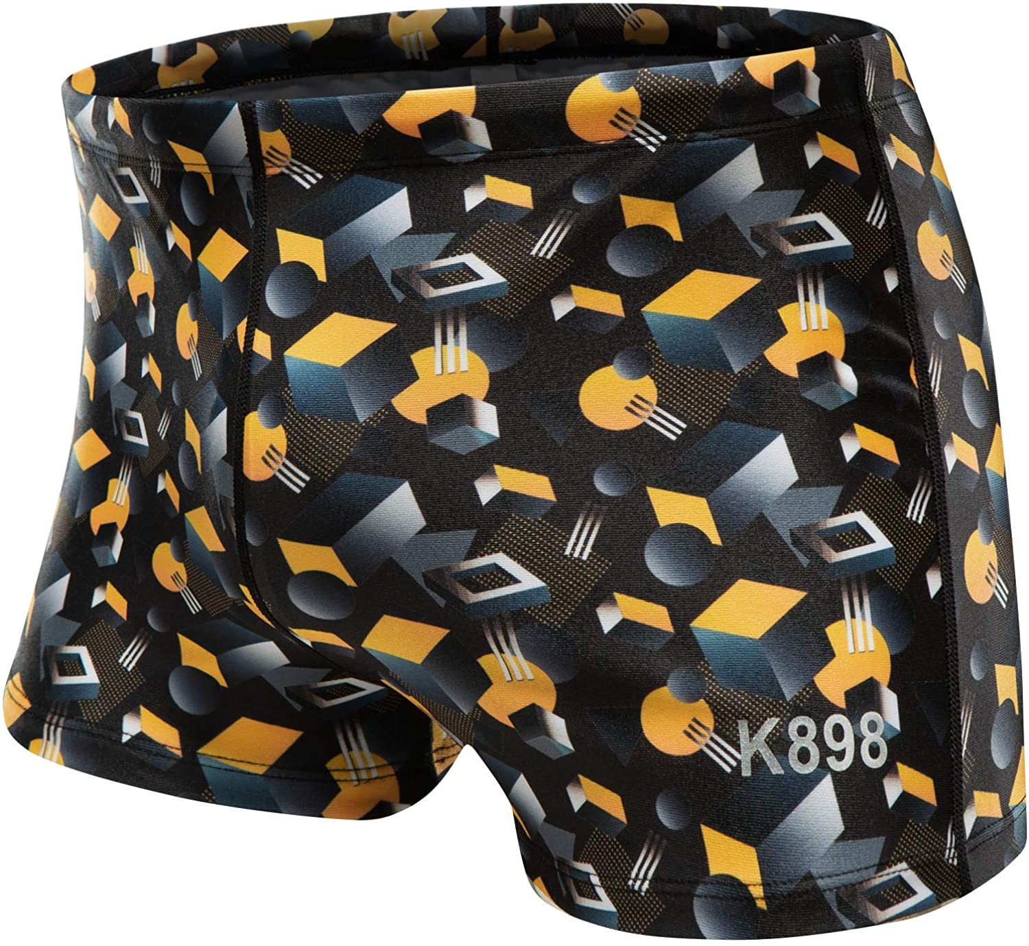 KGKE Men's Square Leg Short Swim Suit Swimsuit for PBT Fabric Shape Retention Quick Drying 