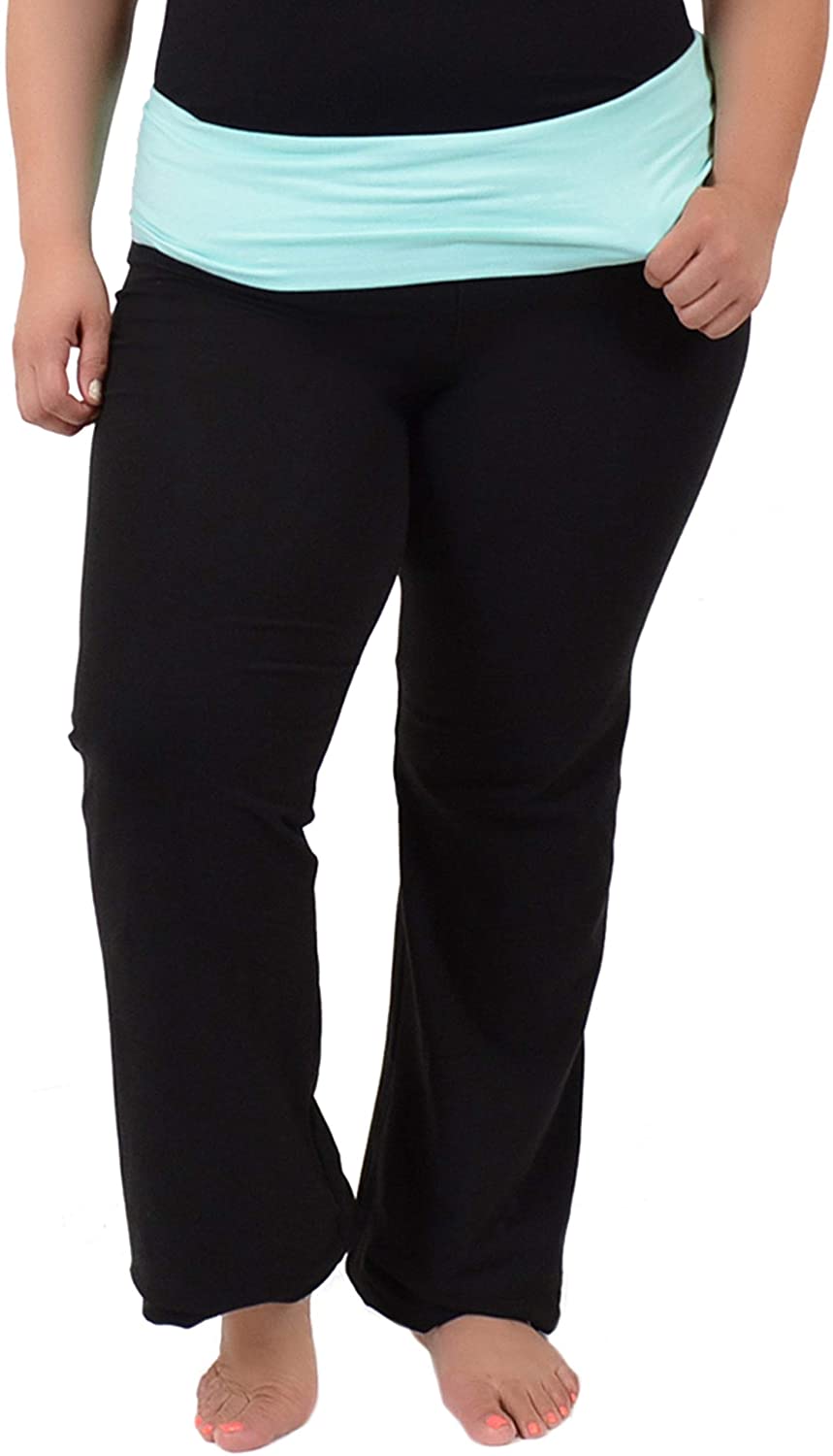 Stretch is Comfort Women's Foldover Plus Size Yoga Pants XL-7XL