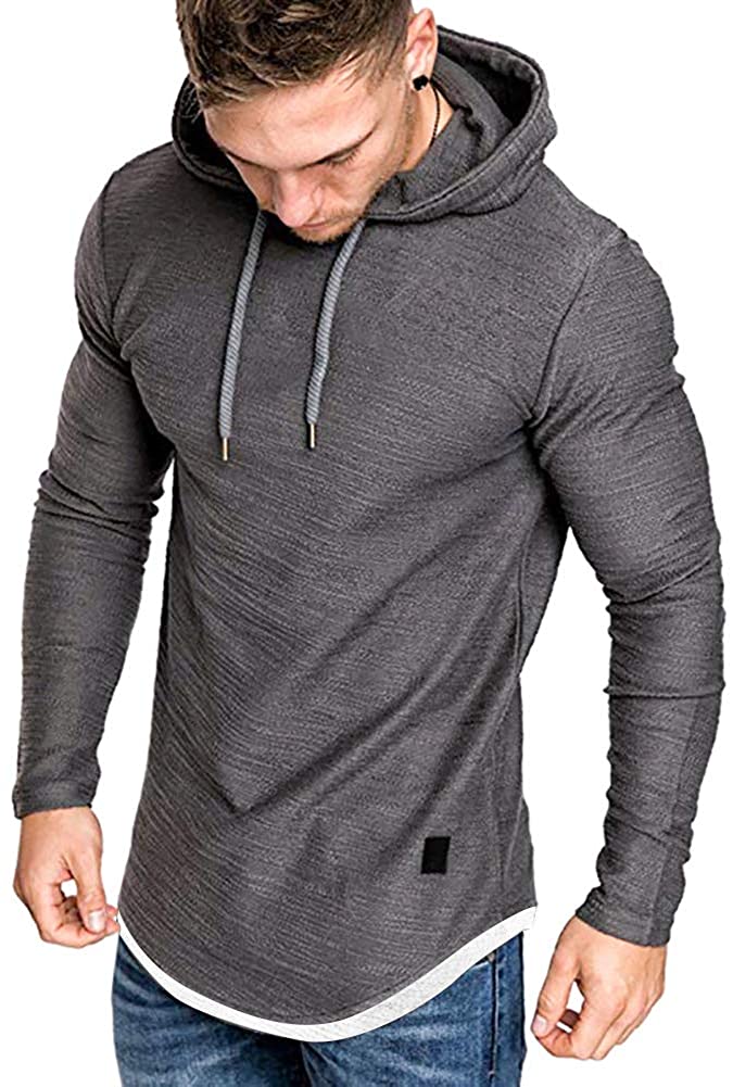 Lexiart Workout T-Shirts for Men Athletic Sport Hooded Shirts Fashion Short Sleeve Tee 