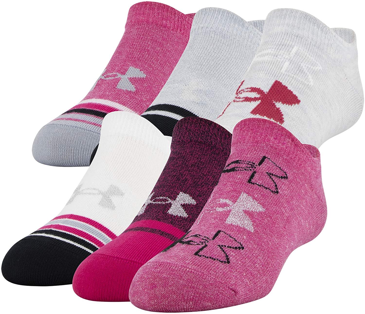 Under Armour Youth Essential 2.0 No Show Socks 6-pairs