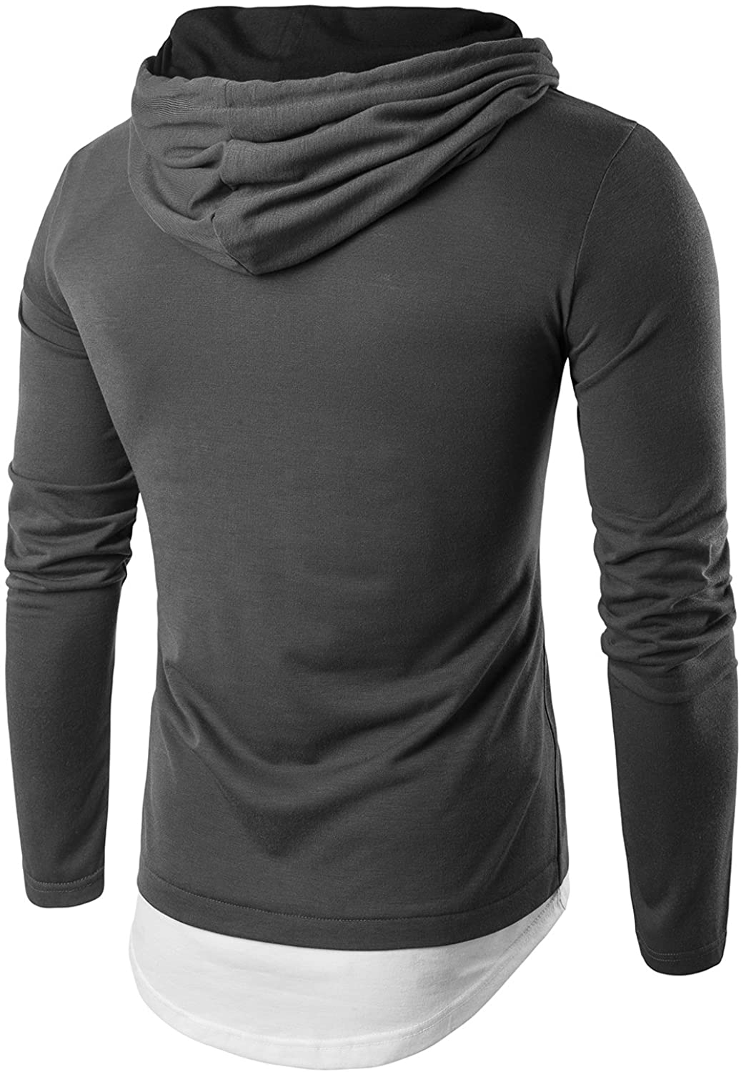 QPNGRP Mens Long Sleeve Hooded T-Shirt Slim Fit Hoodie Shirt | eBay
