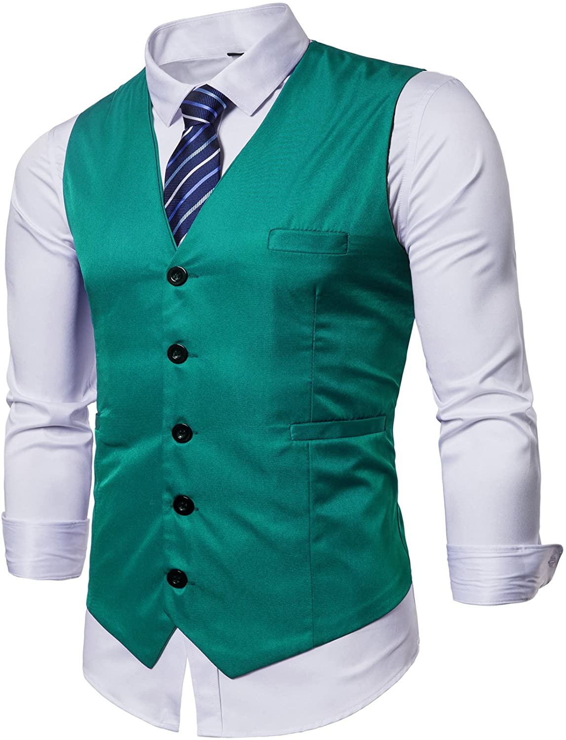 AOYOG Mens Formal Business Vest for Suit or Tuxedo 