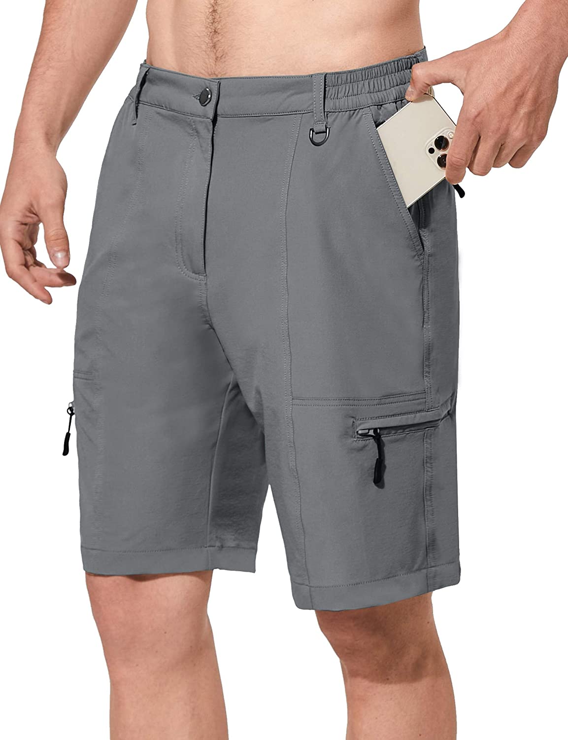 Lightweight Camping Water Resistant Shorts with Zipper Pockets SPECIALMAGIC Men's Hiking Cargo Shorts Quick Dry UPF 50
