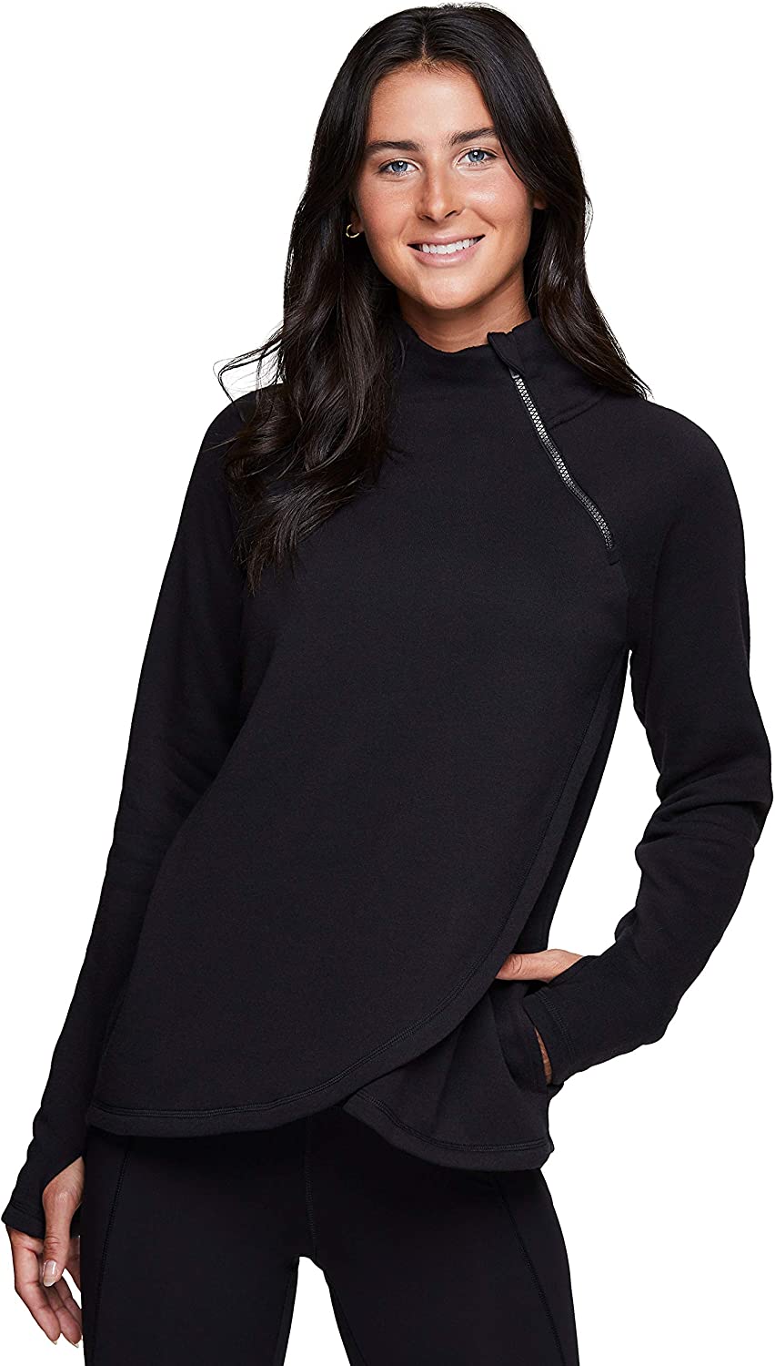 Rbx Activewear Womens Fleece Pullover Sweatshirt With Zip Mock Neck Pockets An Ebay