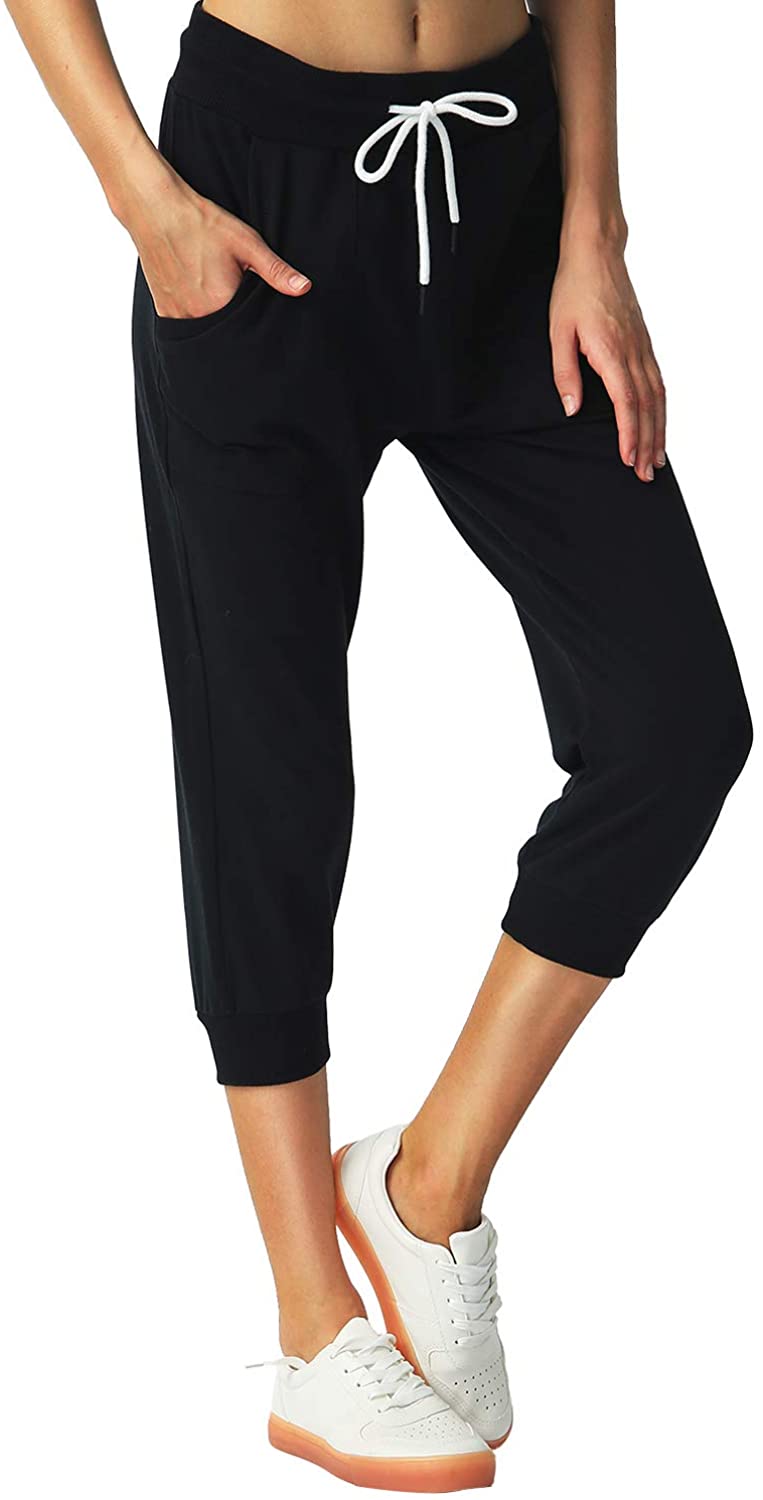 SPECIALMAGIC Sports Capri for Women Sweatpants Cropped Yoga Pants Running Joggers for Gym Daily 