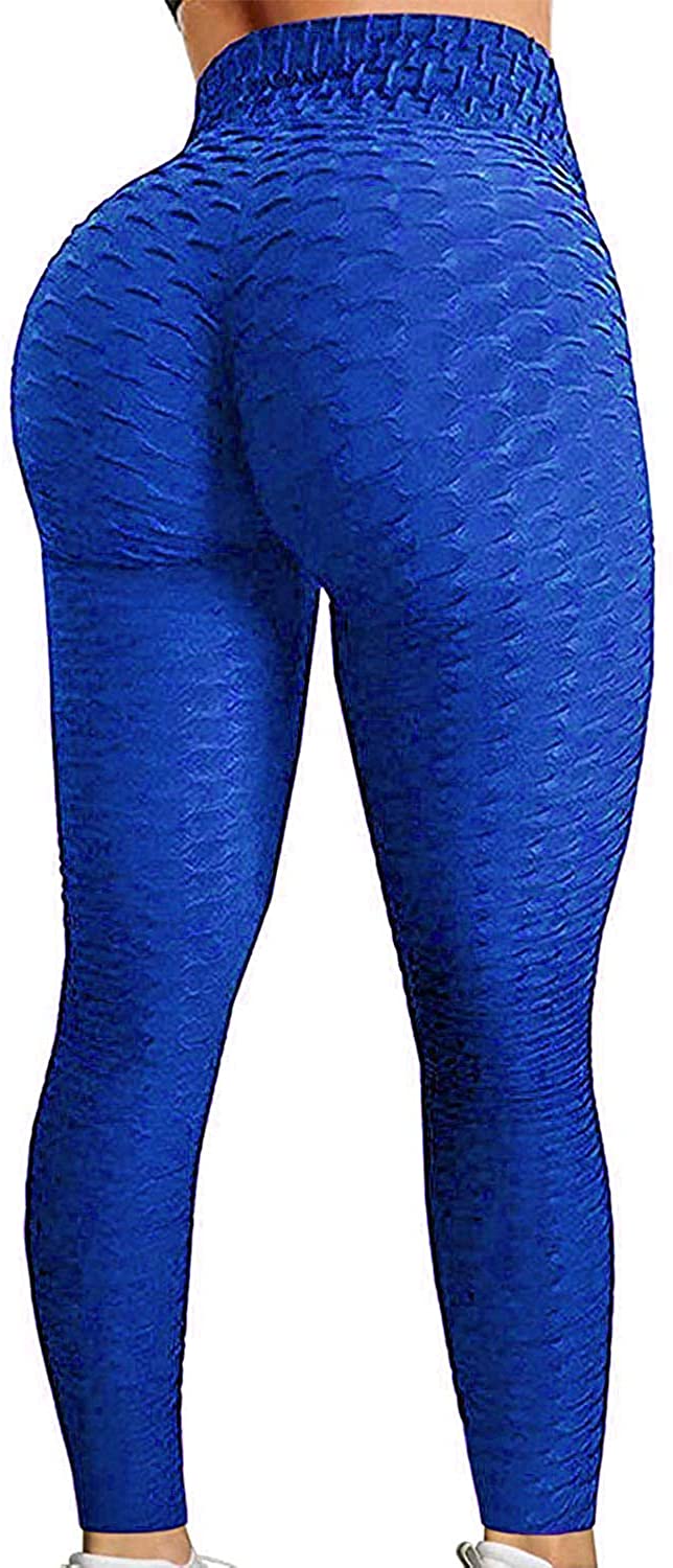 GetUSCart- ODODOS Women's Out Pockets High Waisted Pattern Yoga Pants,  Workout Sports Running Athletic Pattern Pants, Full-Length, Blue Tropical,  Small