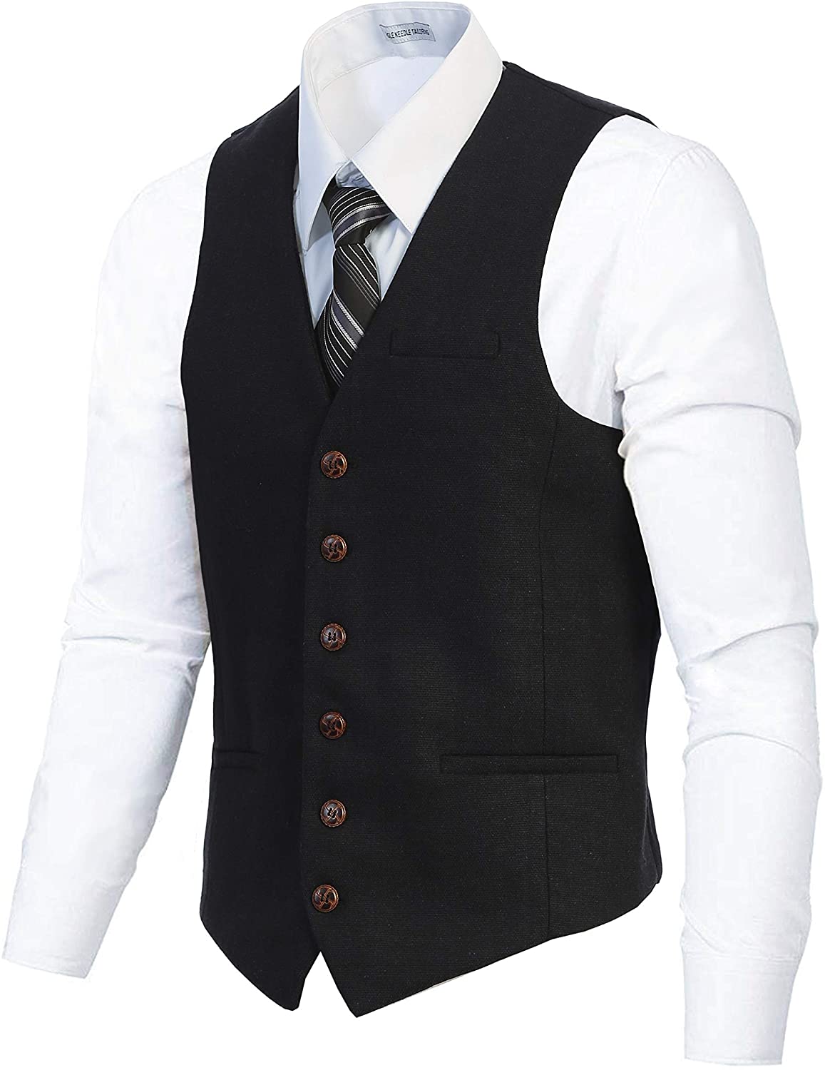 Gioberti Men's 6 Button Slim Fit Formal Herringbone Tweed Vest | eBay