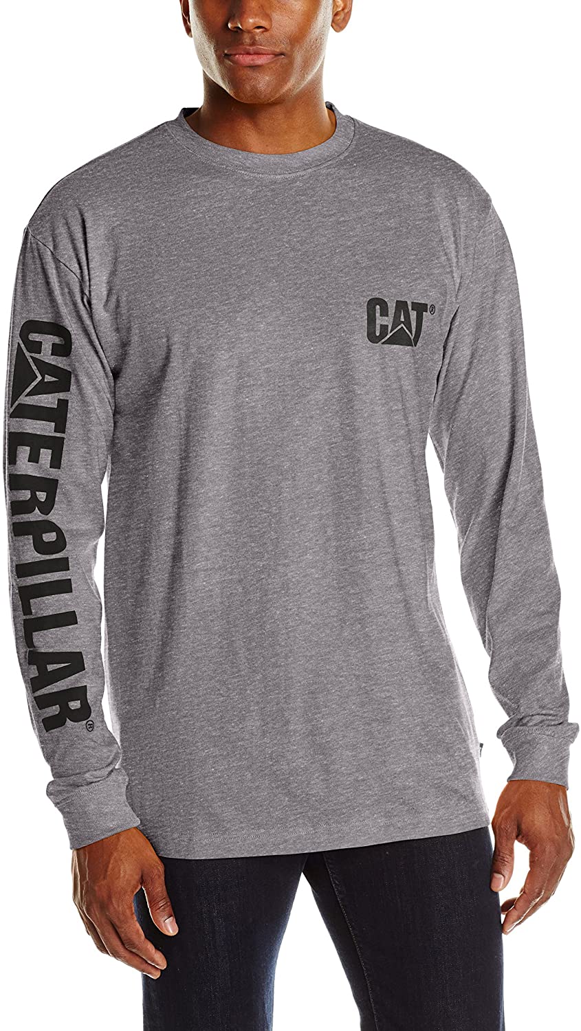Regular and Big & Tall Sizes Caterpillar Mens Trademark Banner Long Sleeve T-Shirt